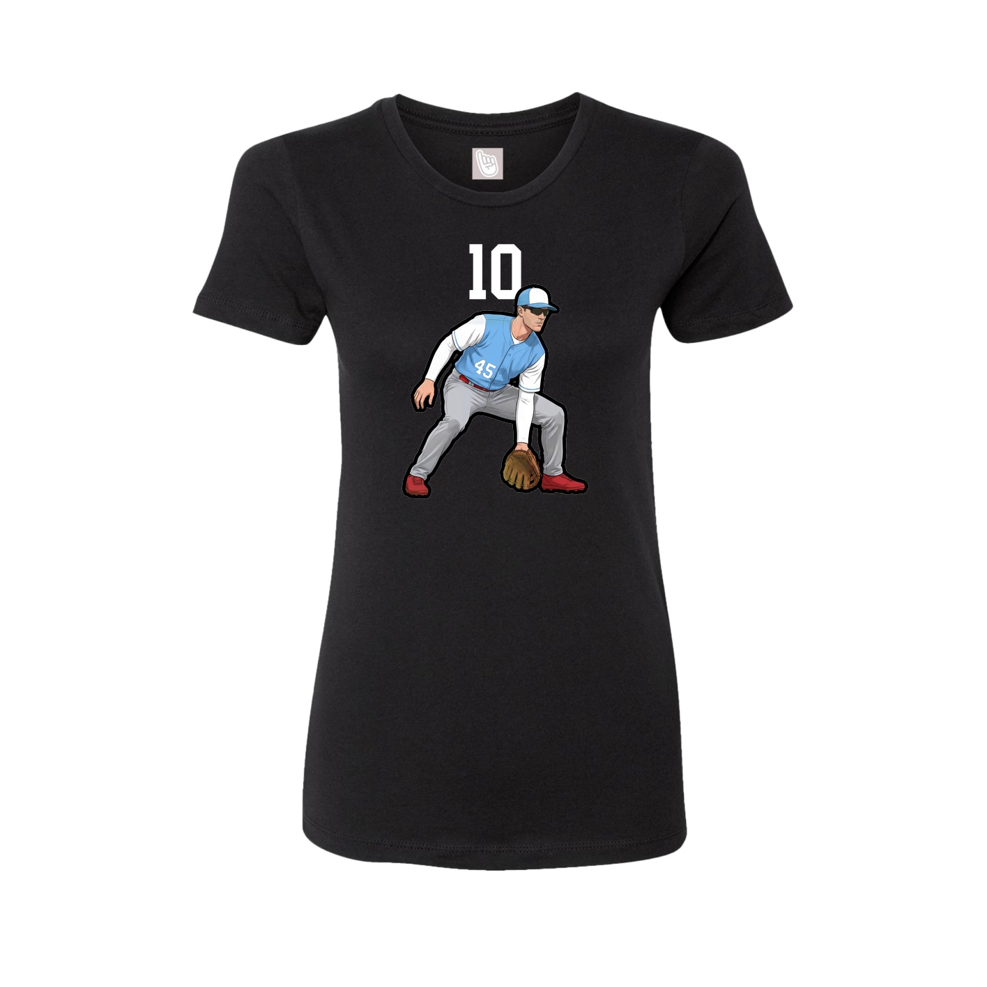 Fitted Women's Tee — Number Top in Black