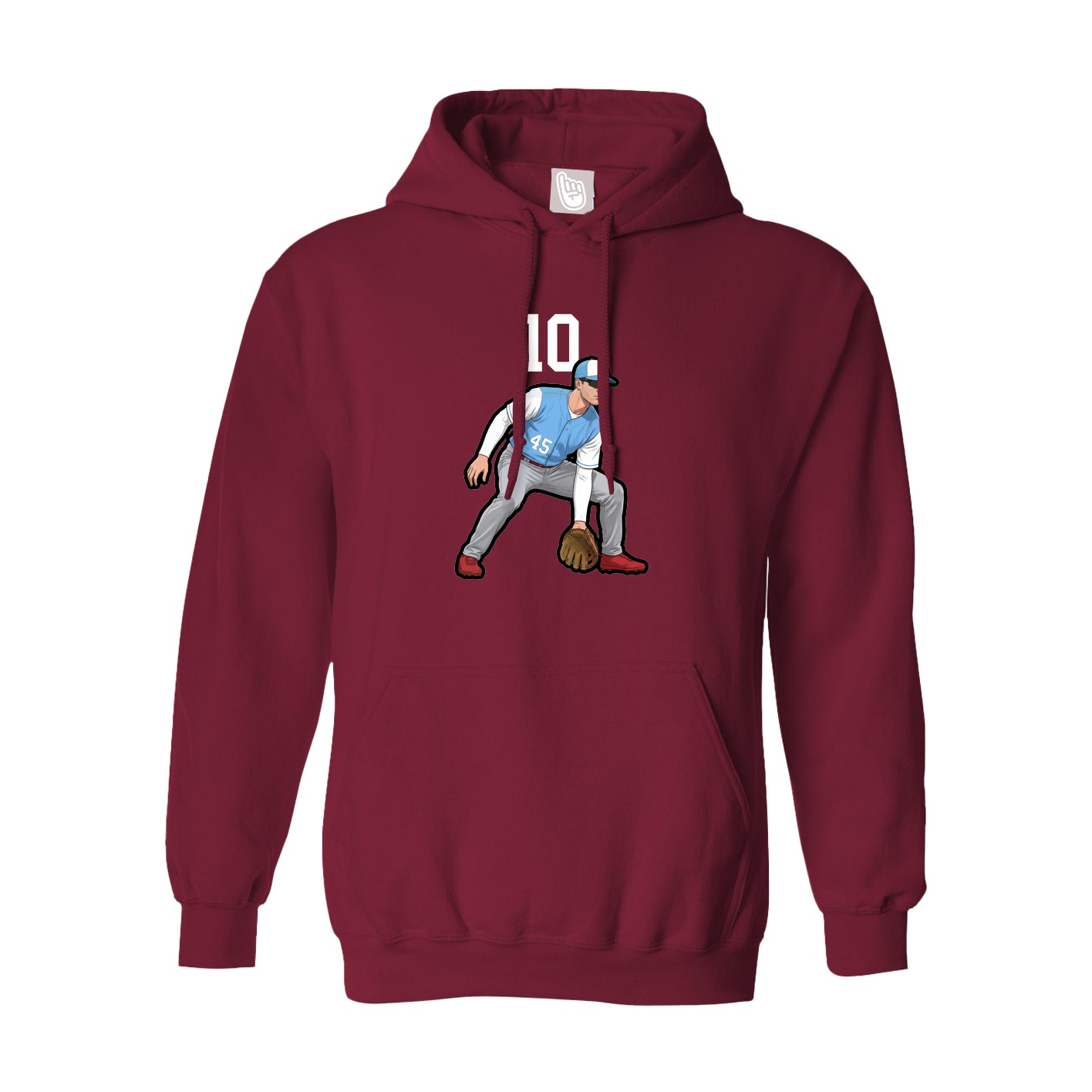 Hoodie — Number Top in Cardinal