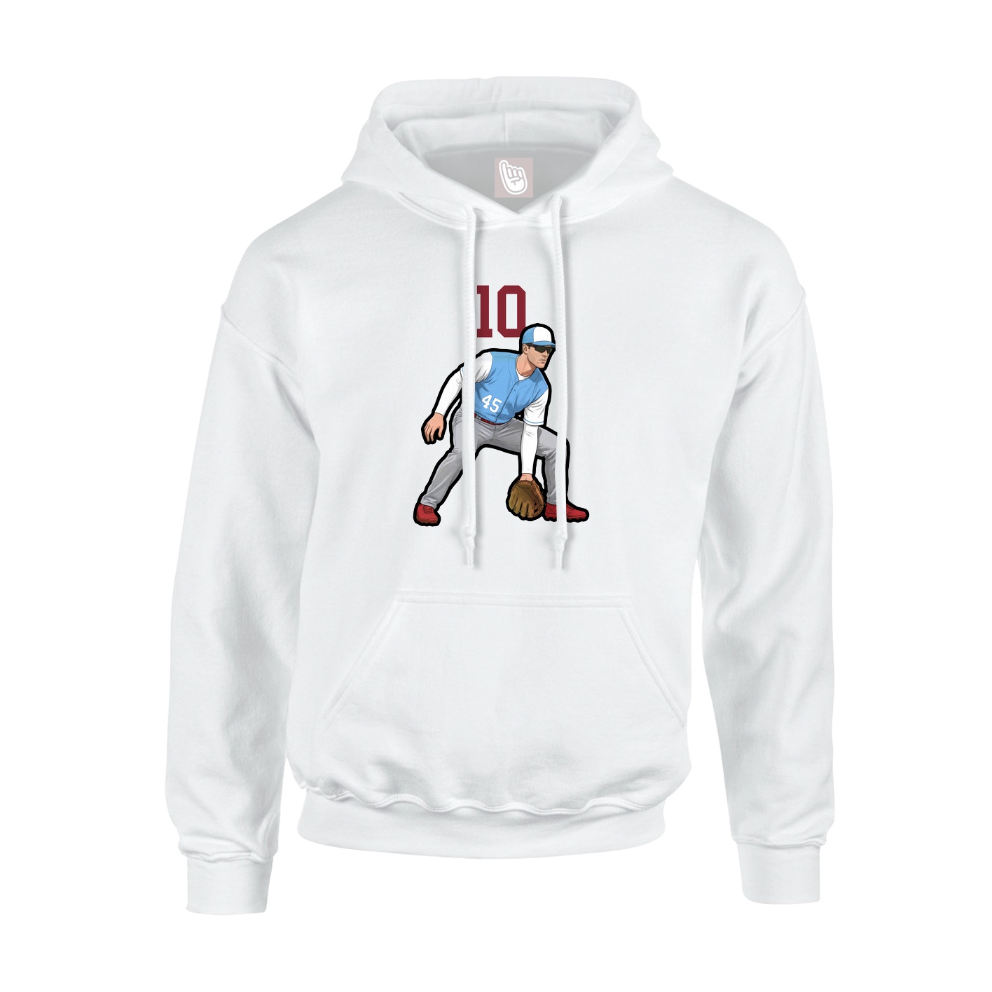 Youth Hoodie — Number Top in White