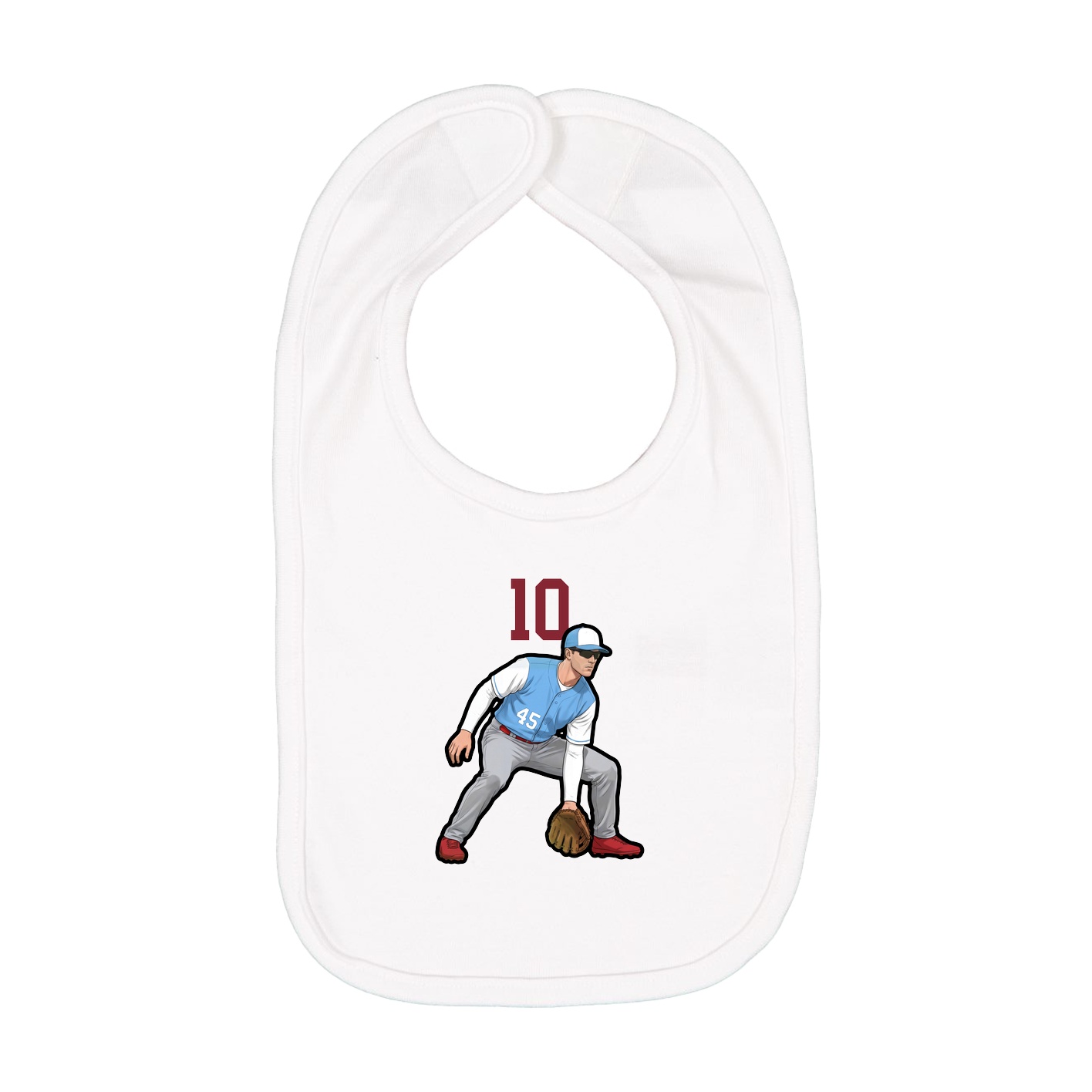 Infant Bib — Number Top in White