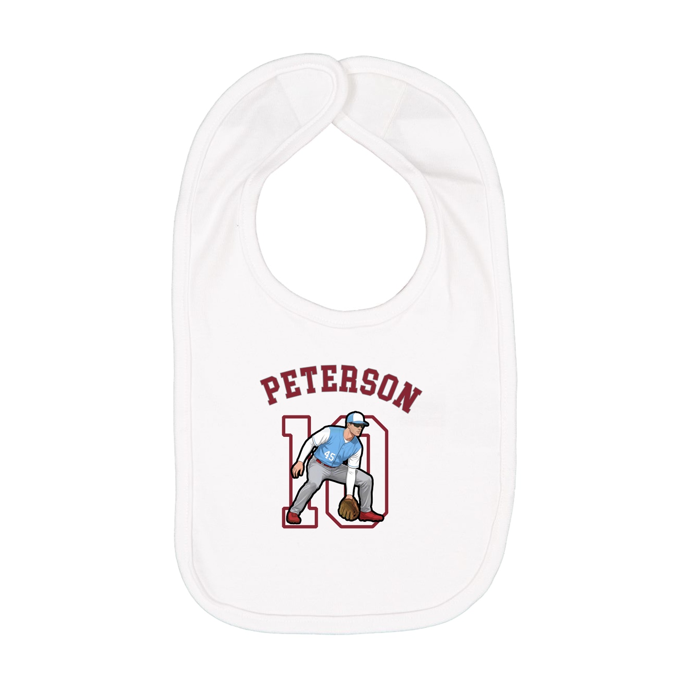 Infant Bib — Shirsey Arch in White
