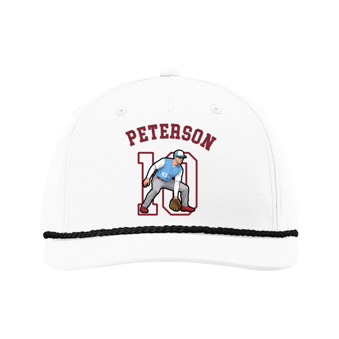 Five-Panel Classic Rope Cap — Shirsey Arch in White