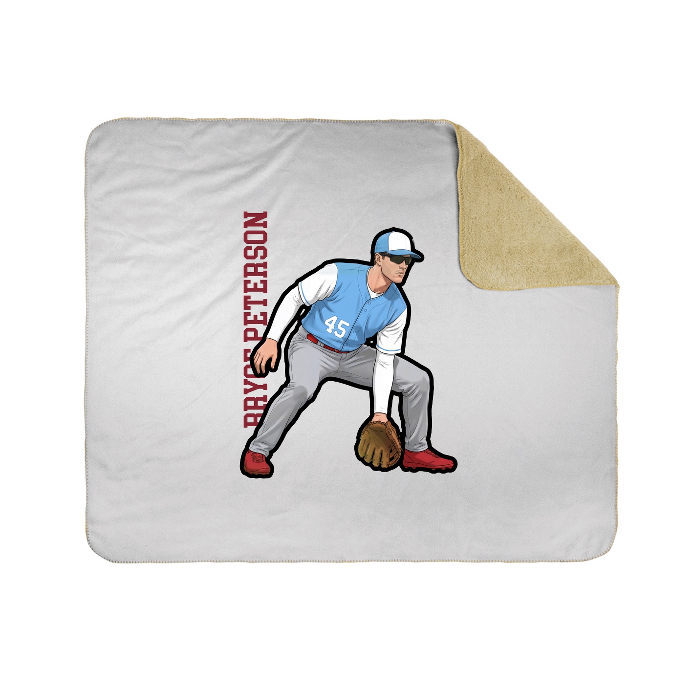 Throw Blanket — Name Vertical in White