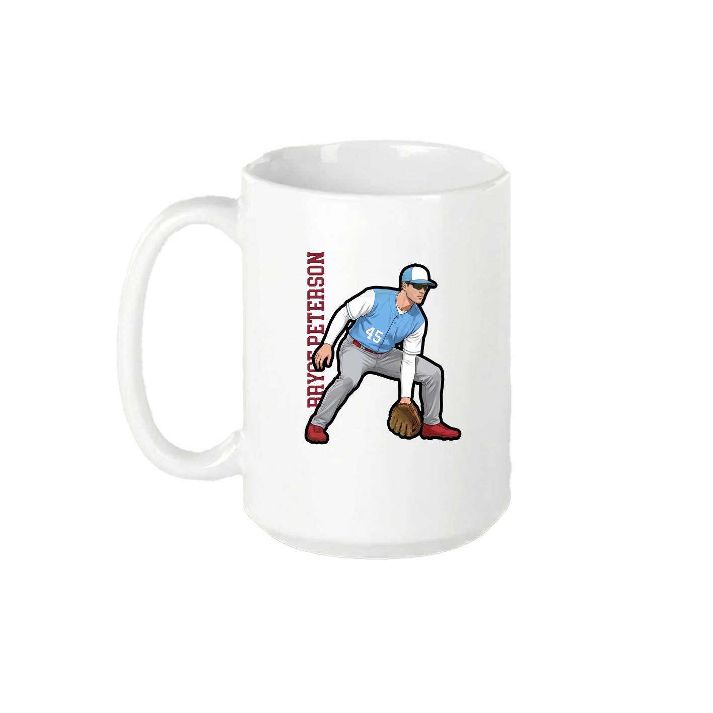 15oz Coffee Mug — Name Vertical in White