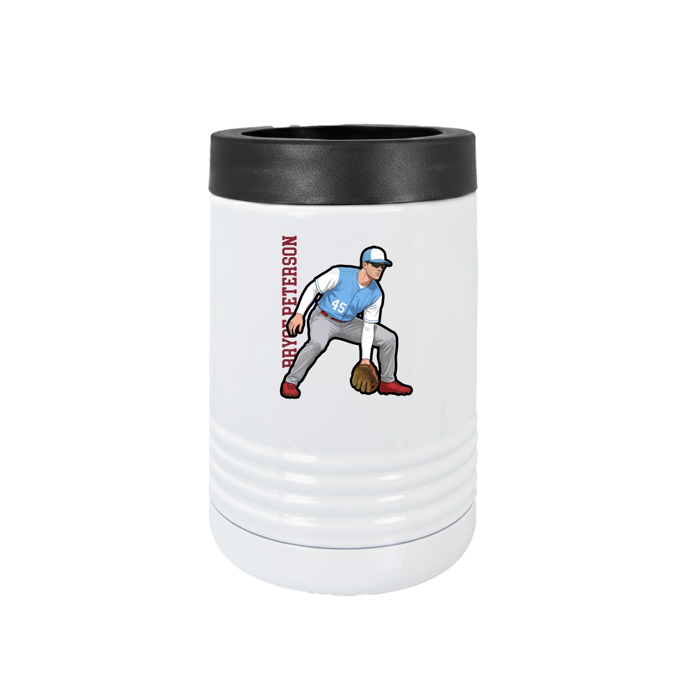 Beverage Holder — Name Vertical in White