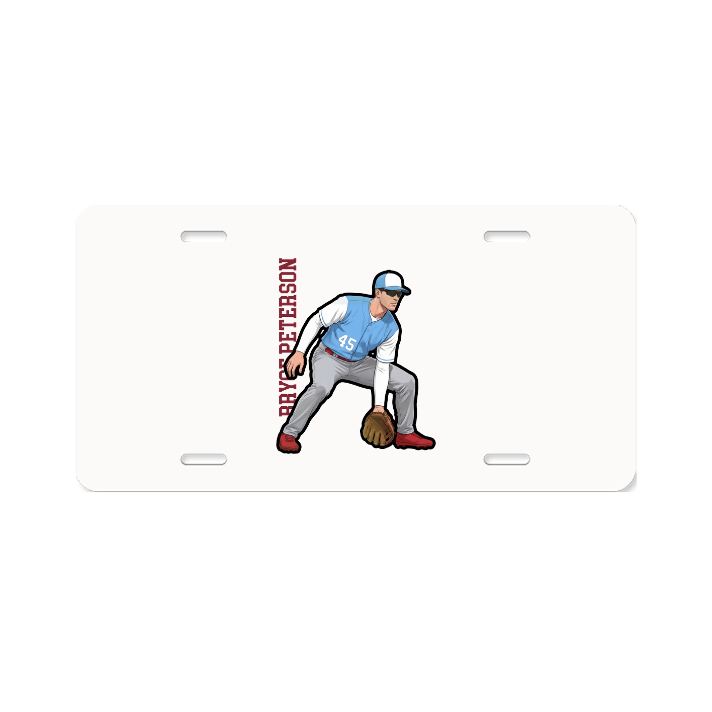 License Plate — Name Vertical in Classic