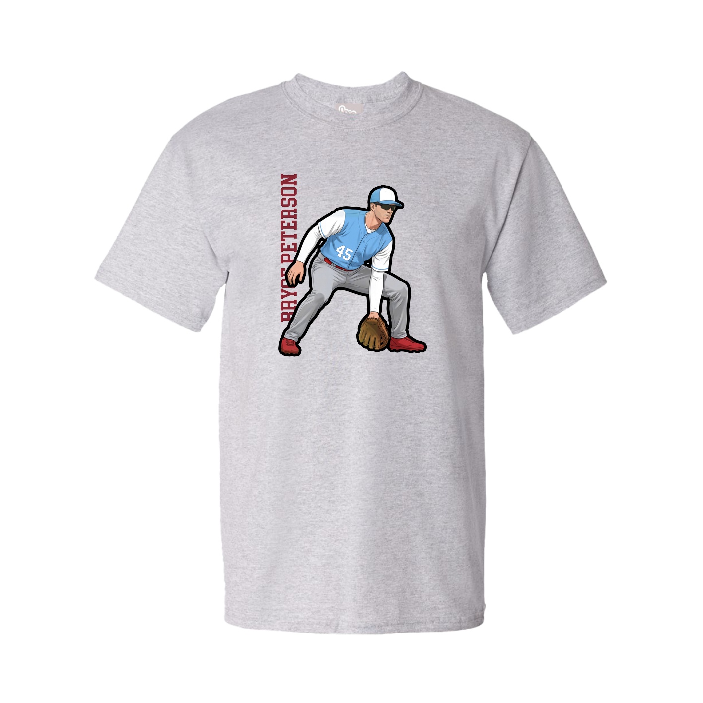 Tee — Name Vertical in Grey