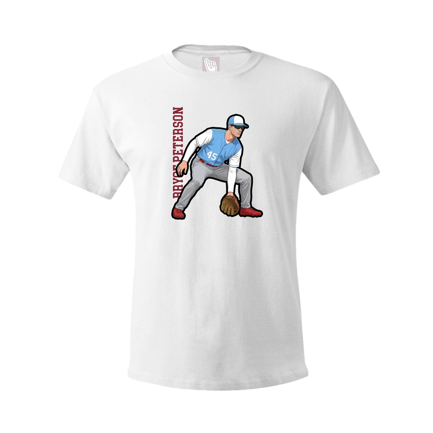 Youth Tee — Name Vertical in White