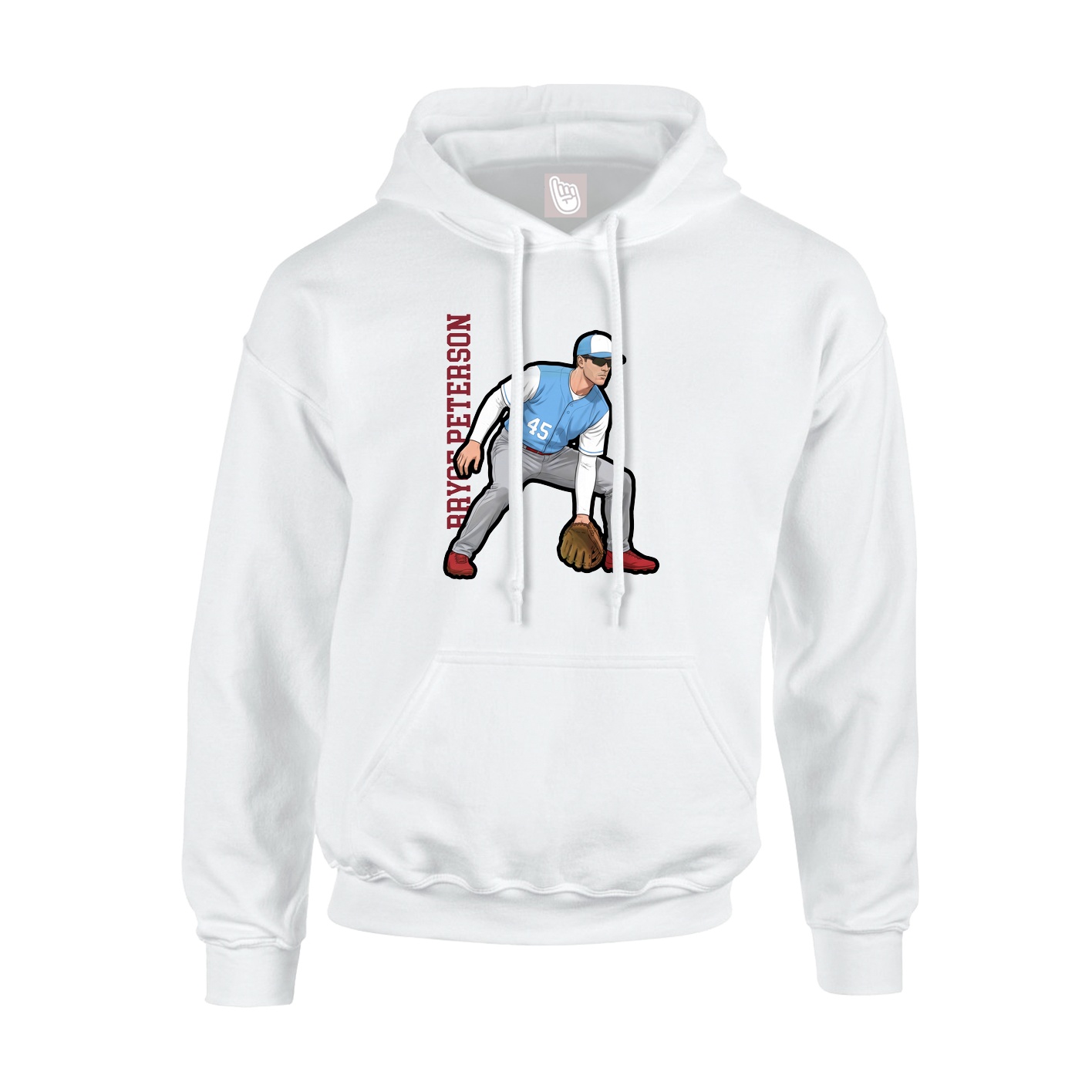 Hoodie — Name Vertical in White