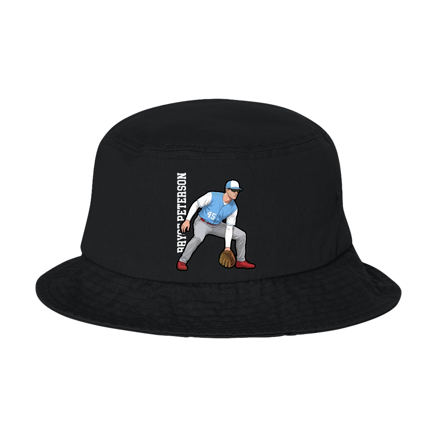 Bucket Cap — Name Vertical in Black