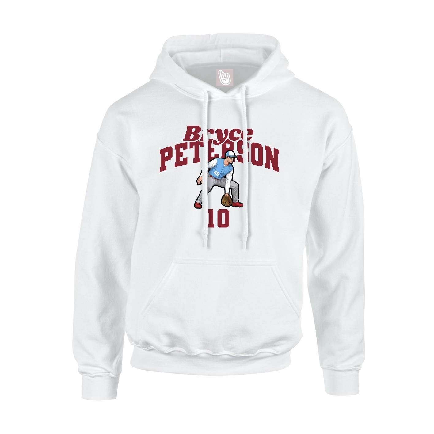 Youth Hoodie — Signature Arch in White