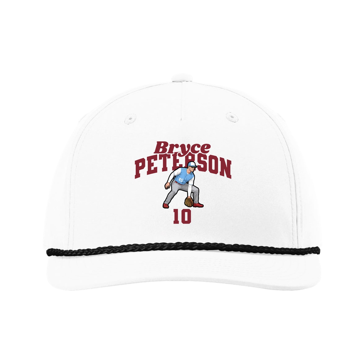 Five-Panel Classic Rope Cap — Signature Arch in White