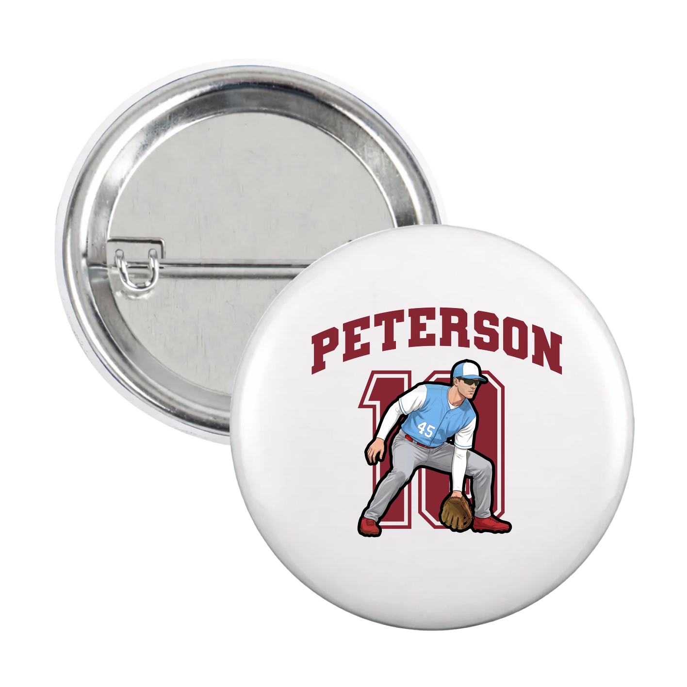 Game Day Button — Number in White