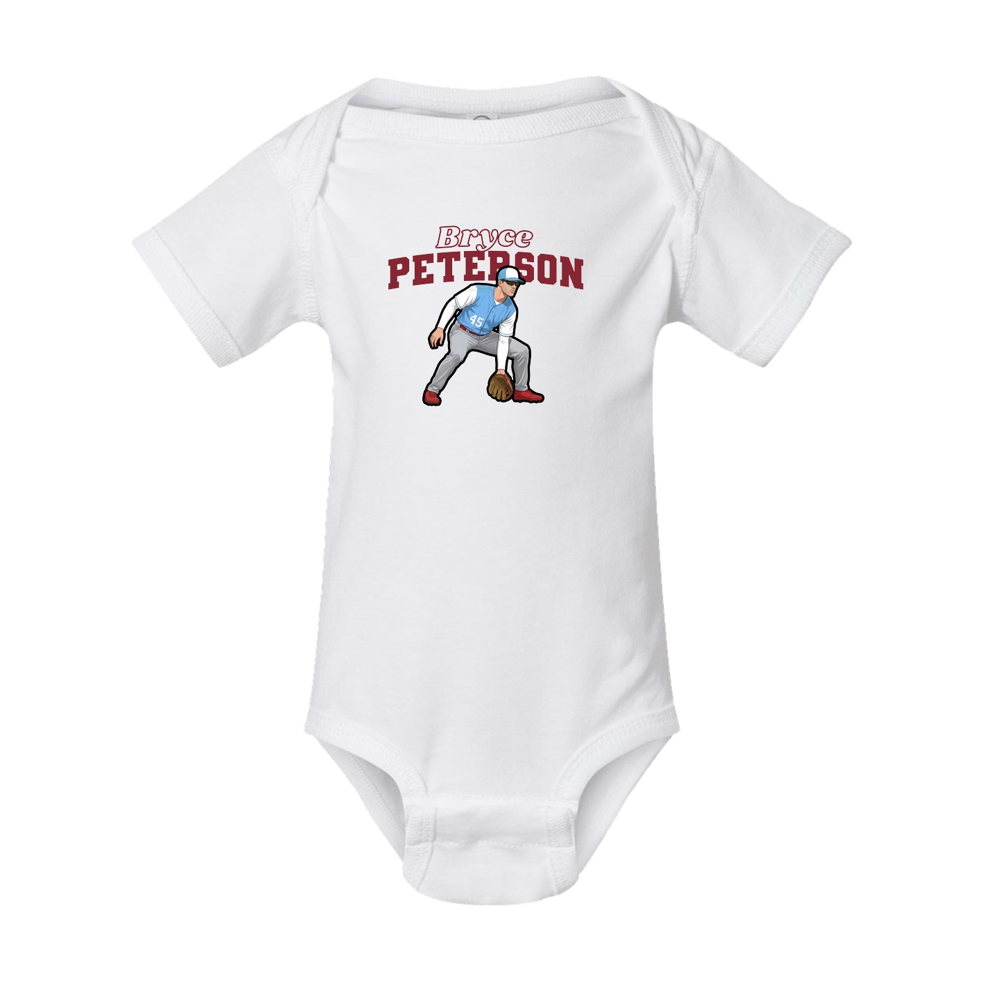 Baby Onesie — Name Arch in White