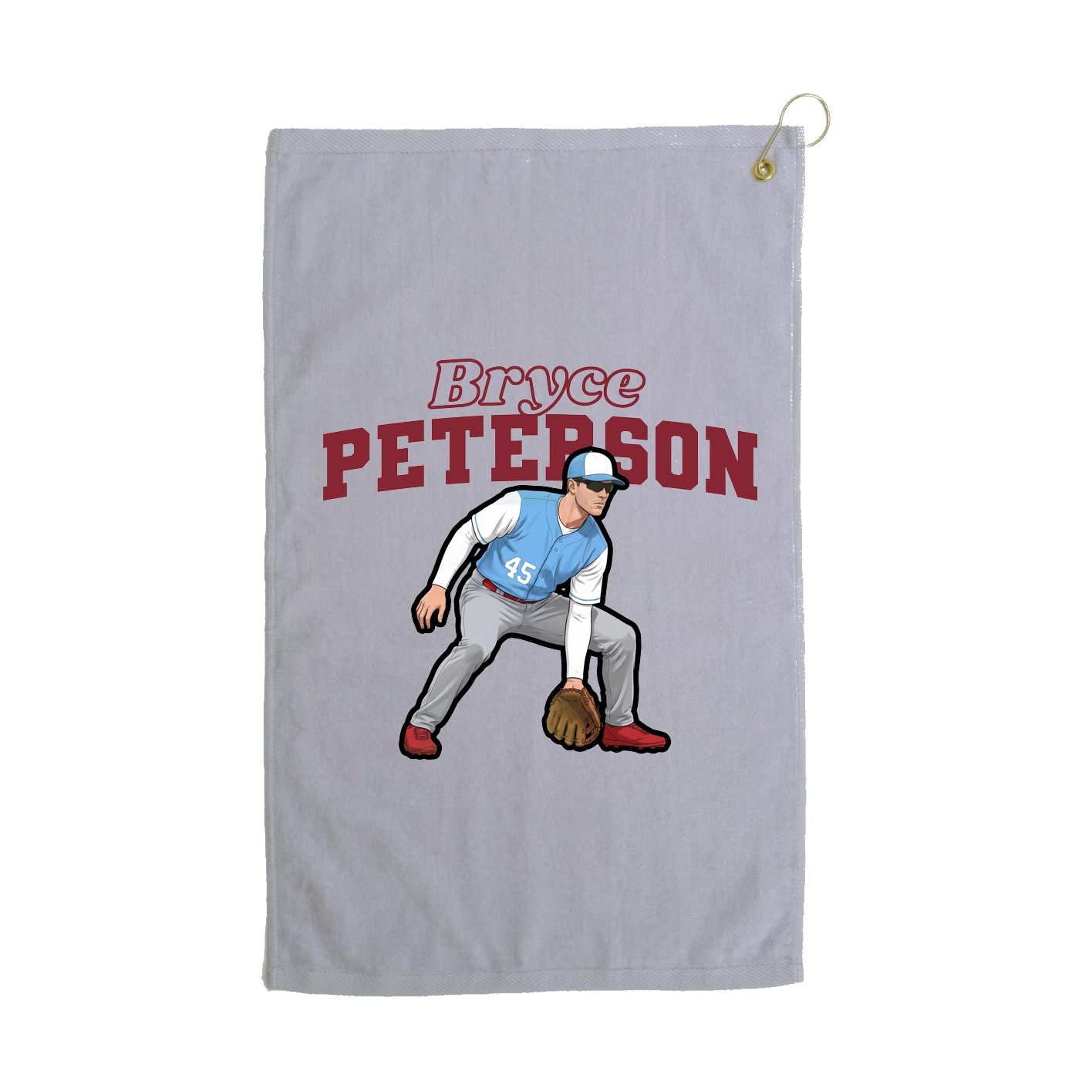 Golf Towel — Name Arch in Grey