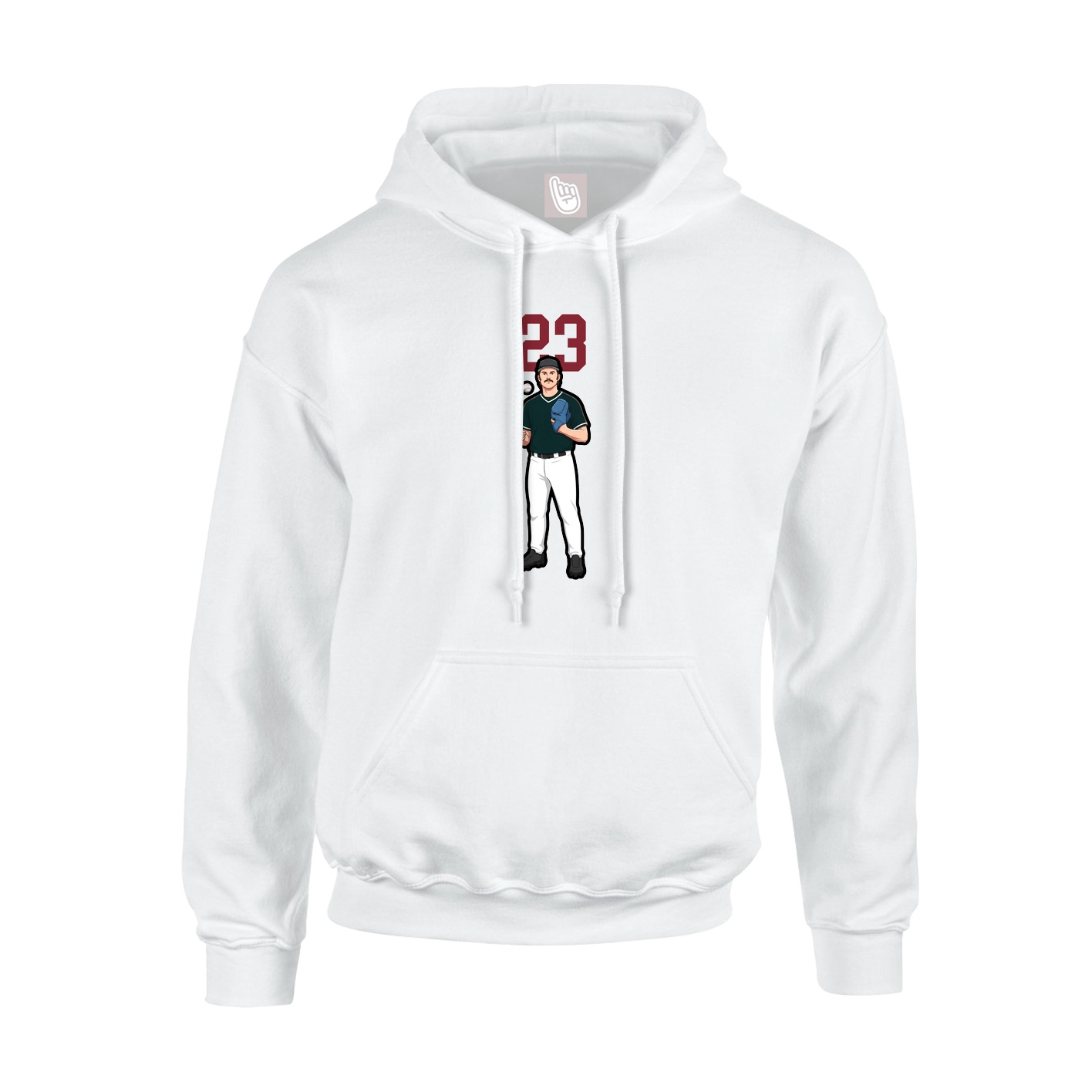 Youth Hoodie — Number Top in White