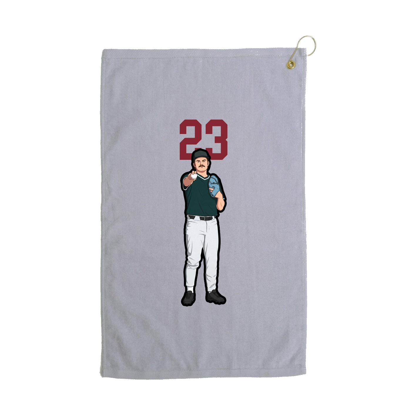 Golf Towel — Number Top in Grey
