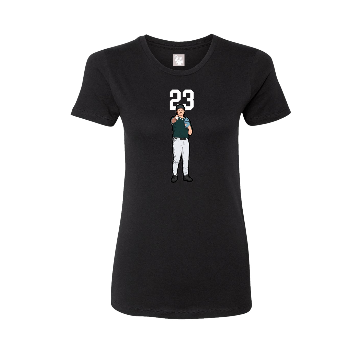 Fitted Women's Tee — Number Top in Black