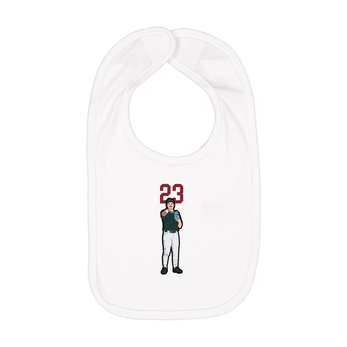 Infant Bib — Number Top in White