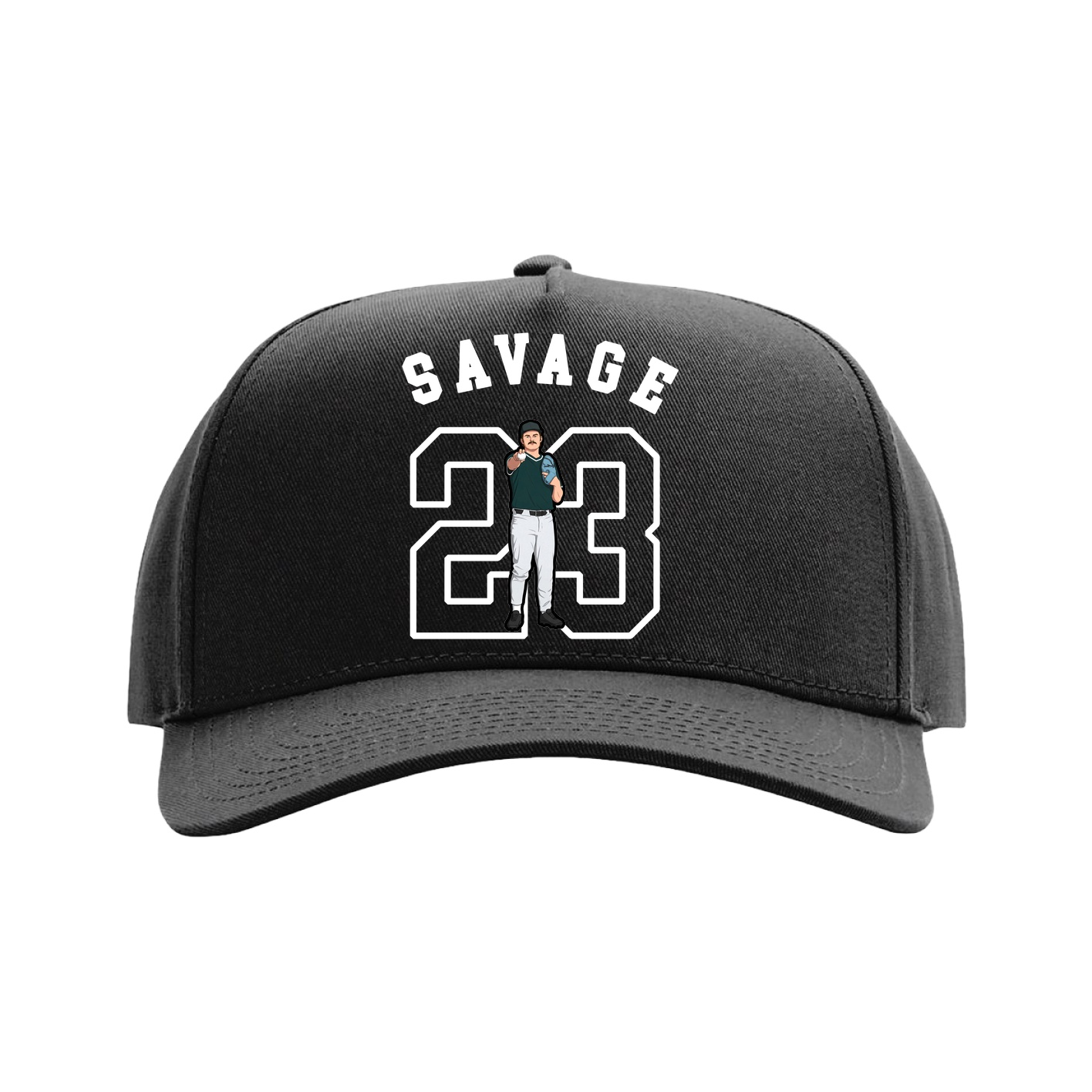 Full Fabric Five-Panel Champ Cap — Shirsey Arch in Black