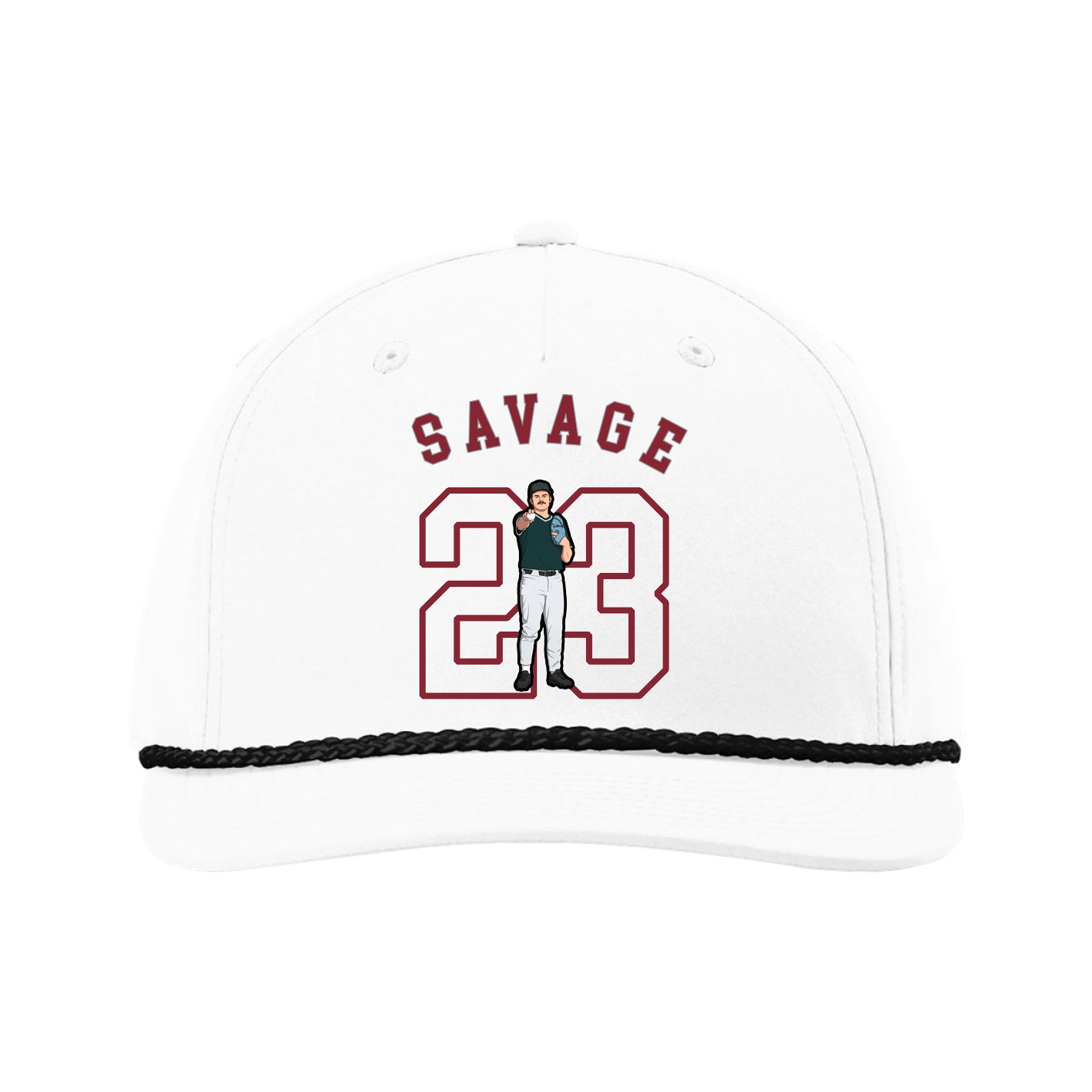 Five-Panel Classic Rope Cap — Shirsey Arch in White