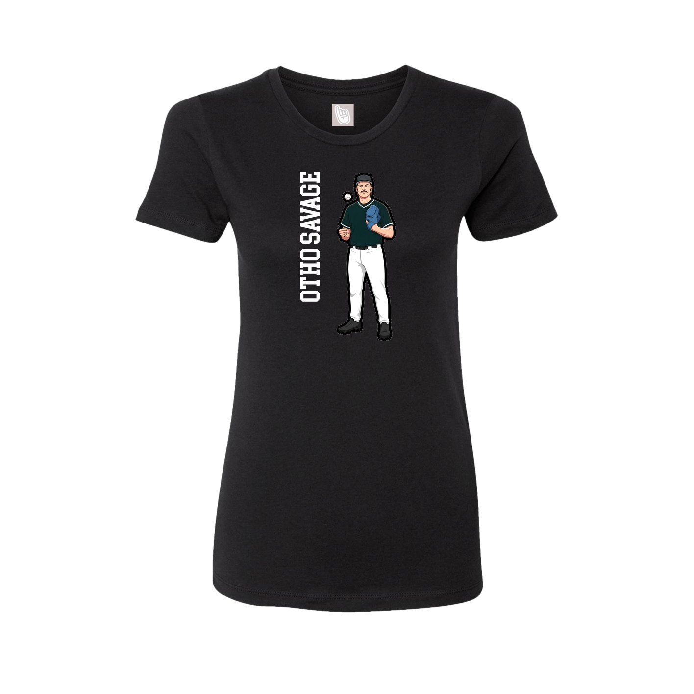 Fitted Women's Tee — Name Vertical in Black