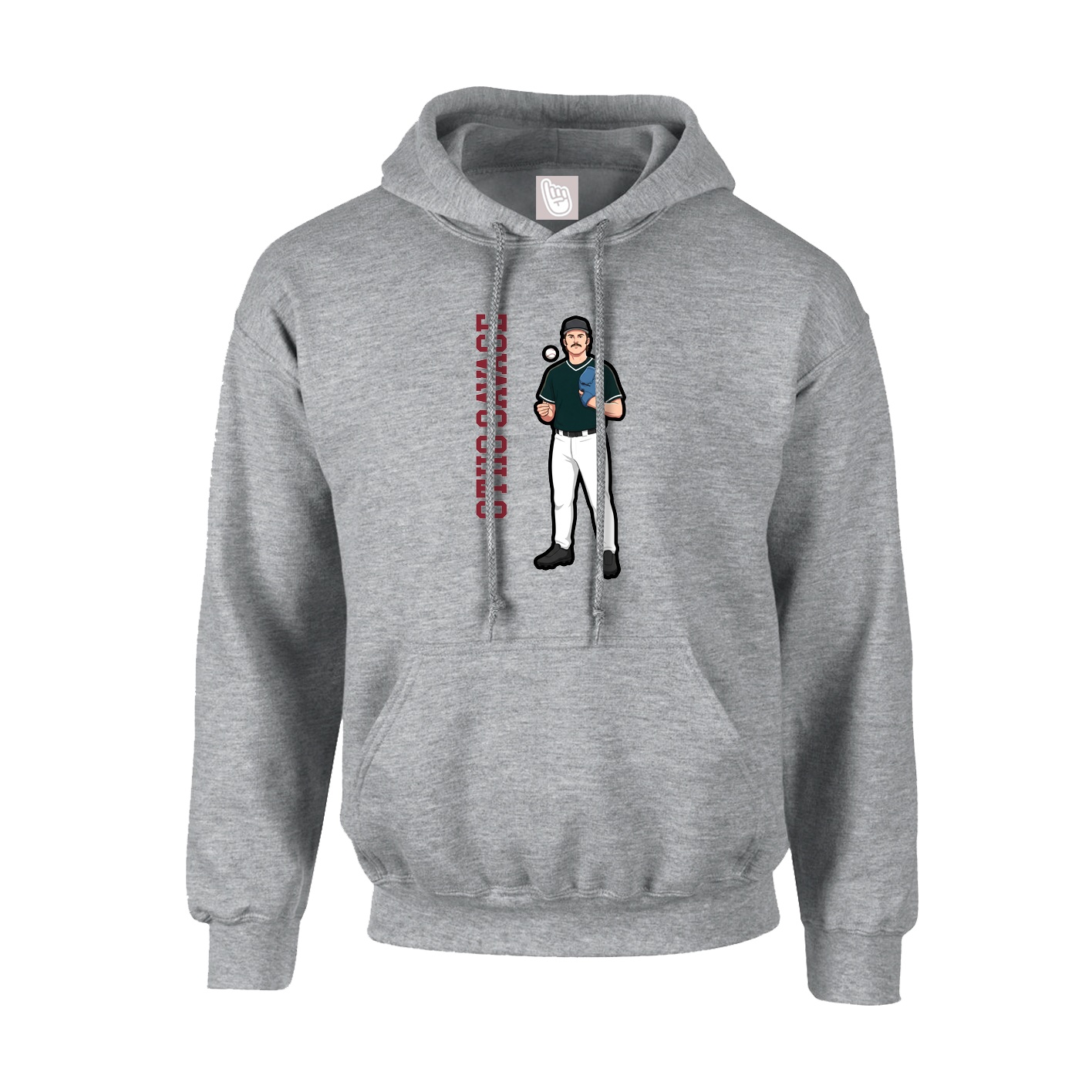 Youth Hoodie — Name Vertical in Grey