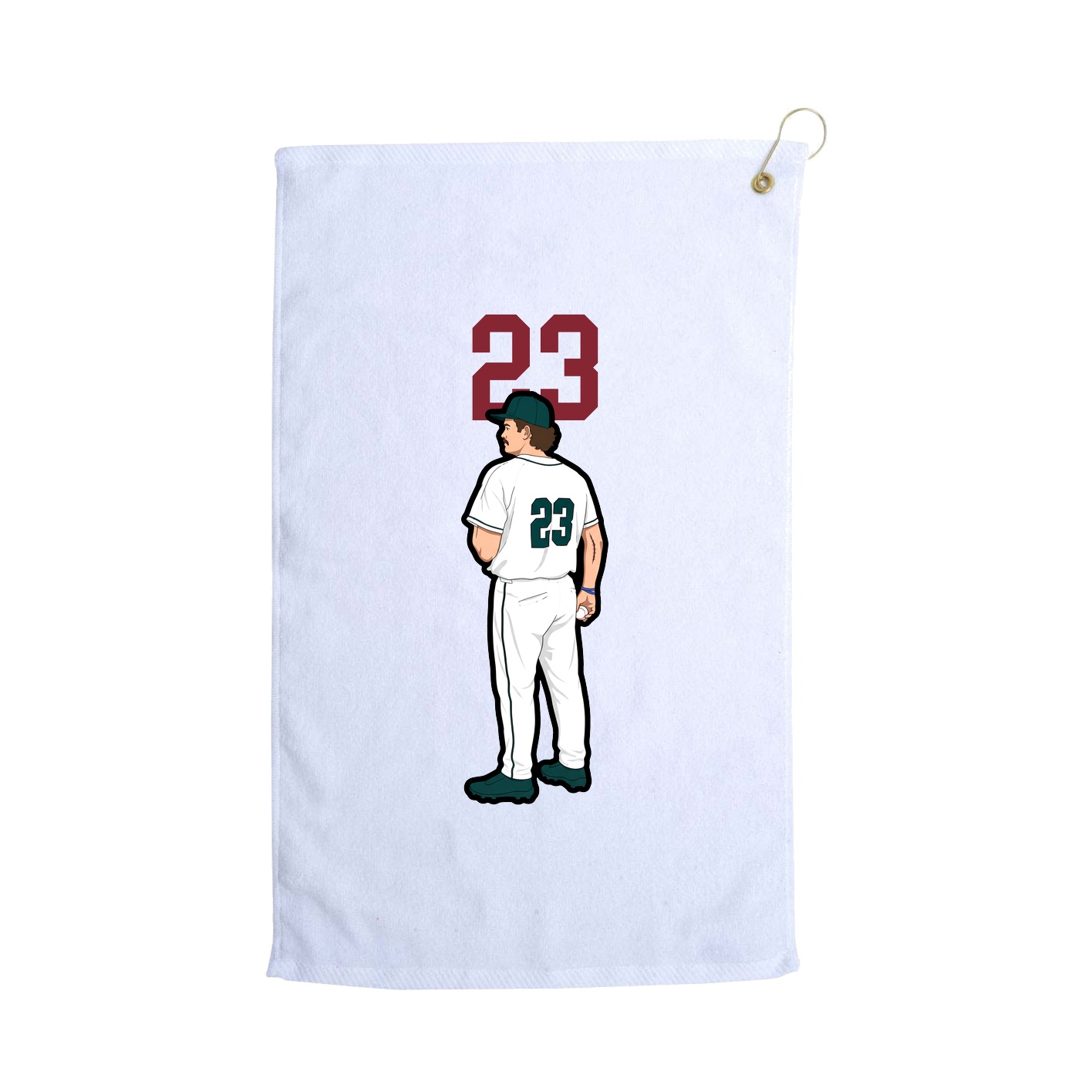 Golf Towel — Number Top in White
