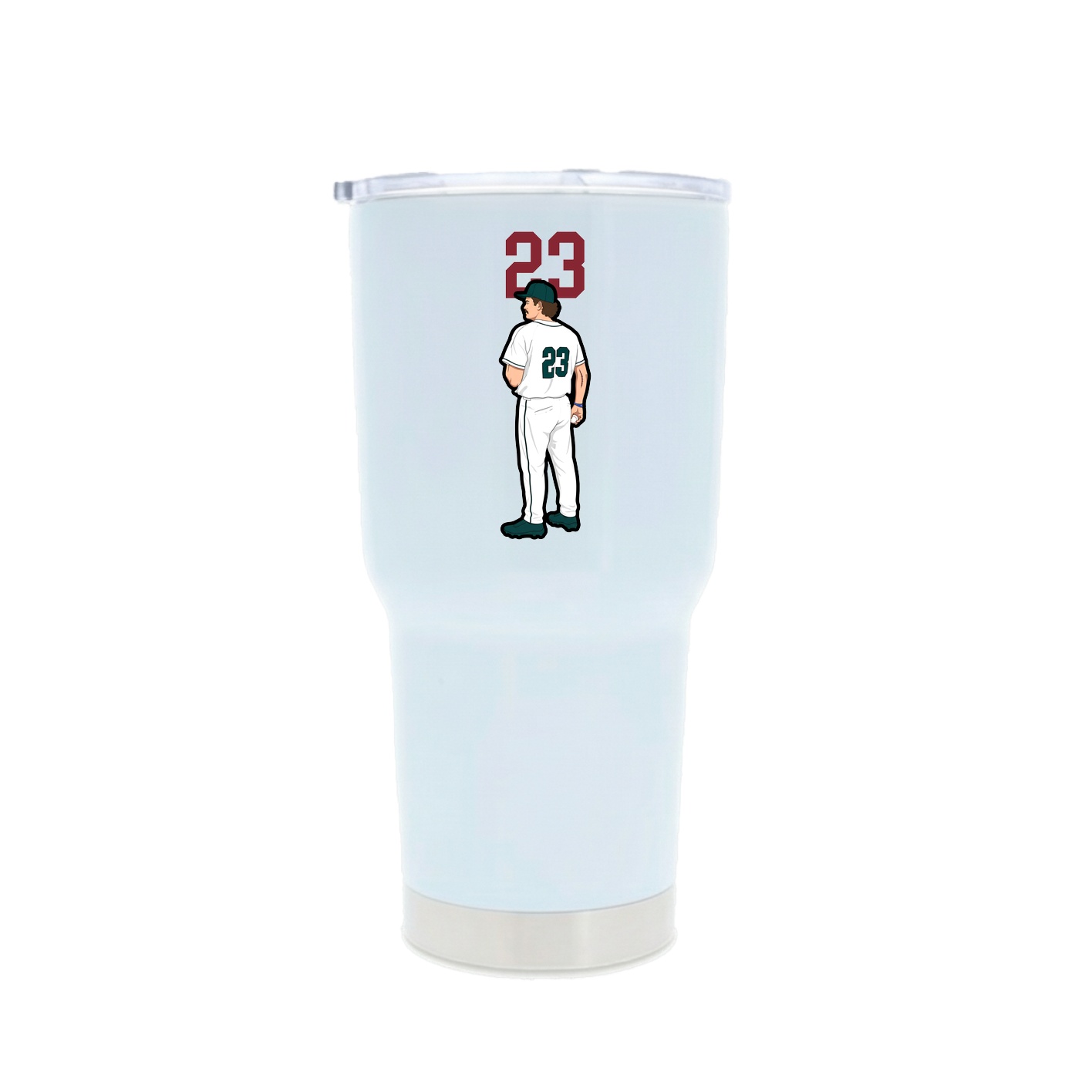 30oz Stainless Steel Tumbler — Number Top in White