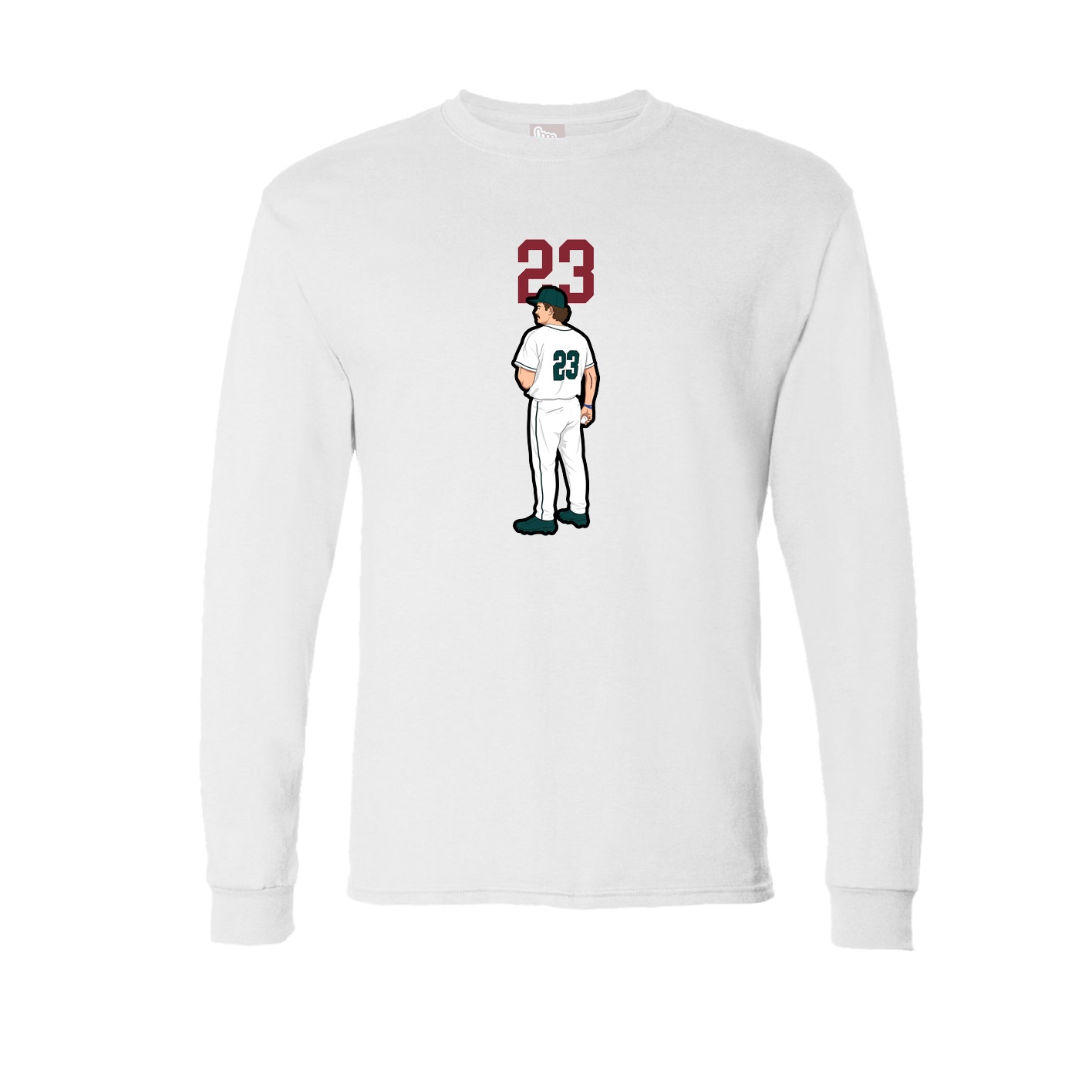 Long Sleeve Tee — Number Top in White