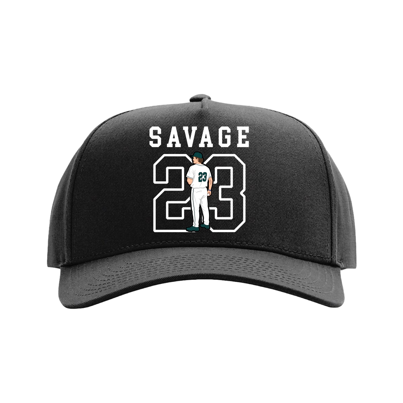 Full Fabric Five-Panel Champ Cap — Shirsey in Black