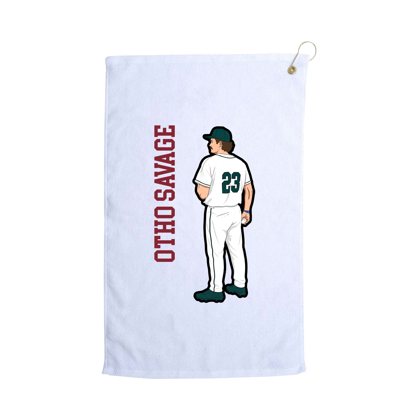 Golf Towel — Name Vertical in White