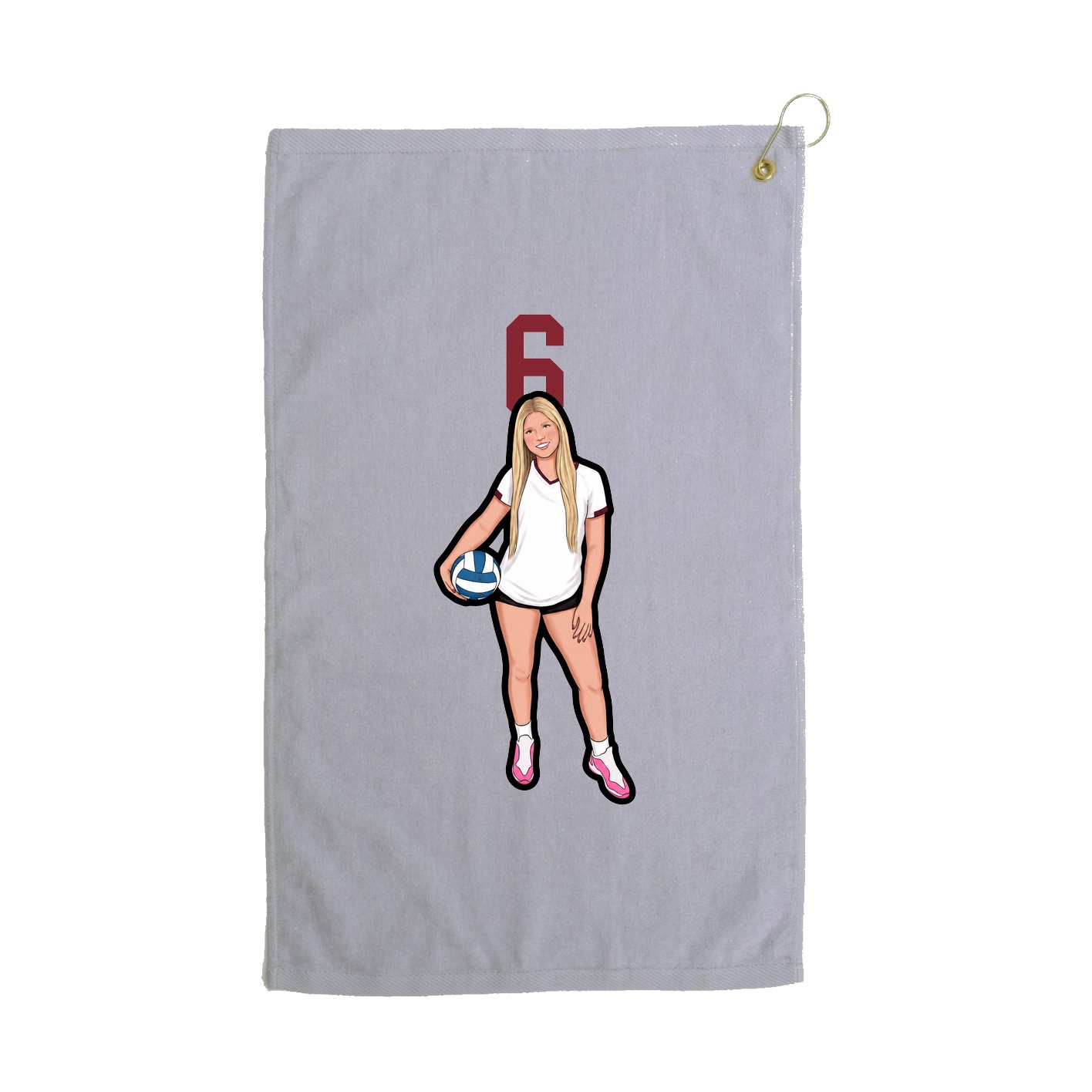 Golf Towel — Number Top in Grey