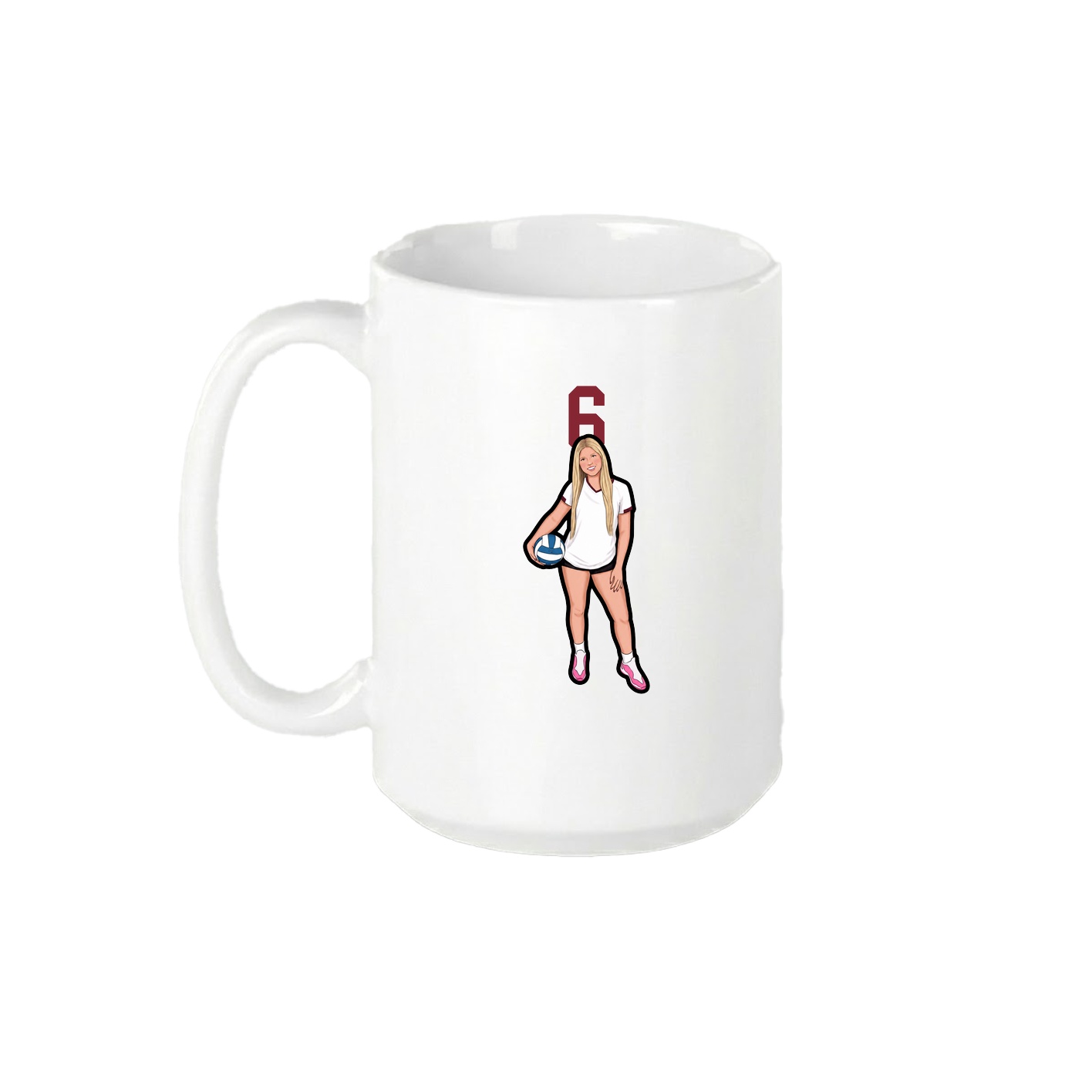 15oz Coffee Mug — Number Top in White