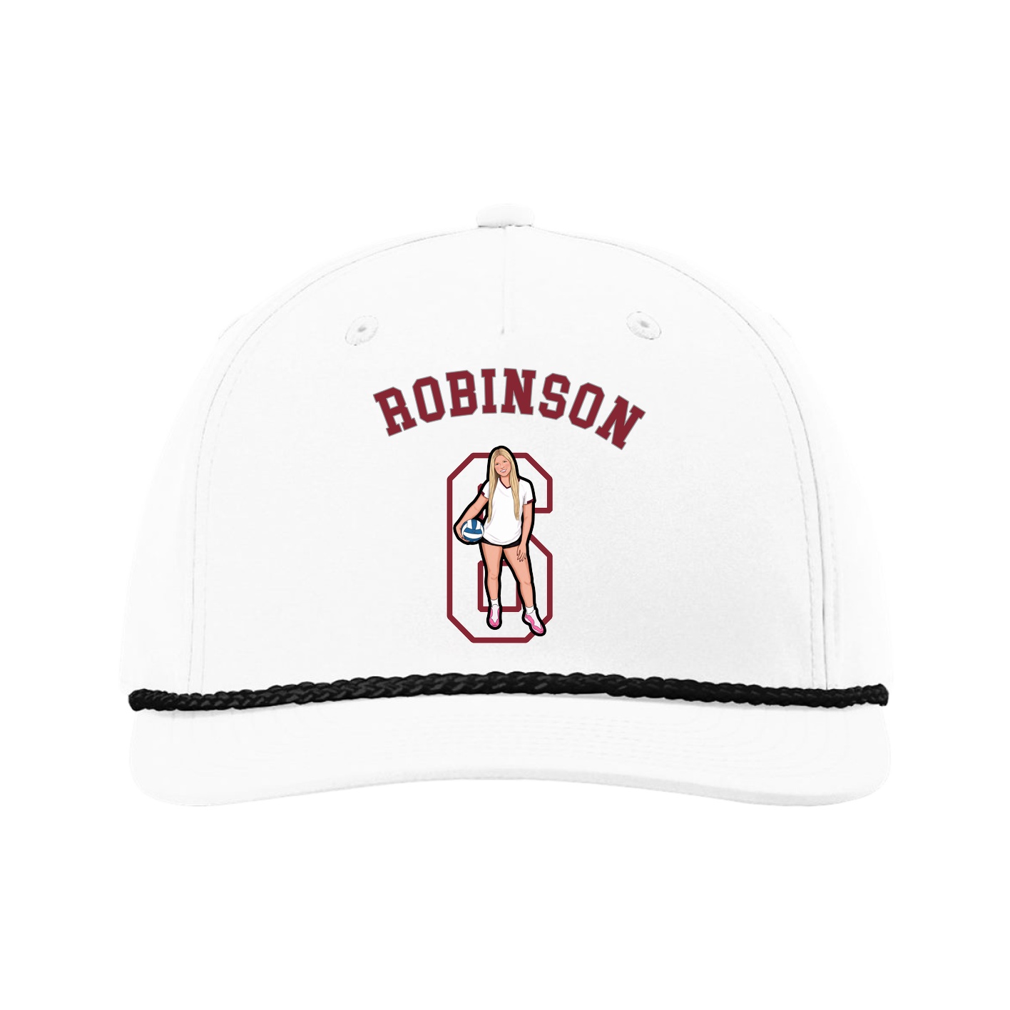 Five-Panel Classic Rope Cap — Shirsey Arch in White