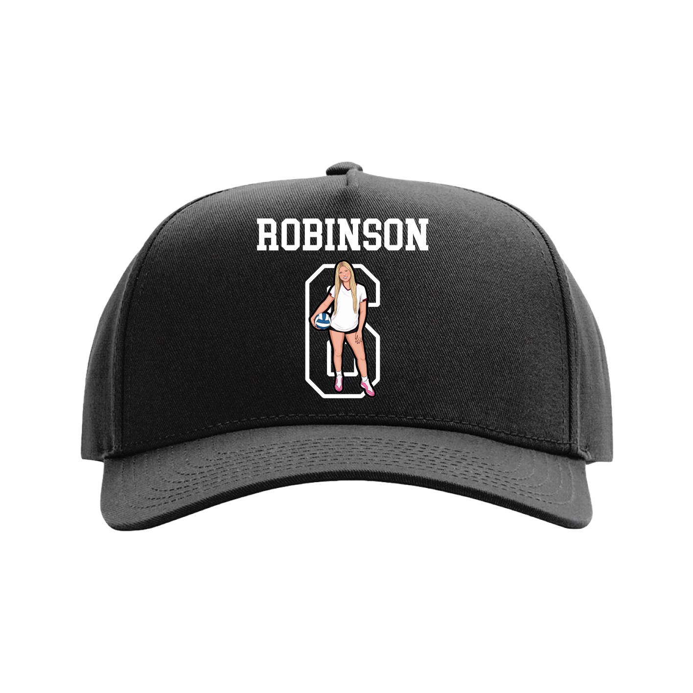 Full Fabric Five-Panel Champ Cap — Shirsey in Black