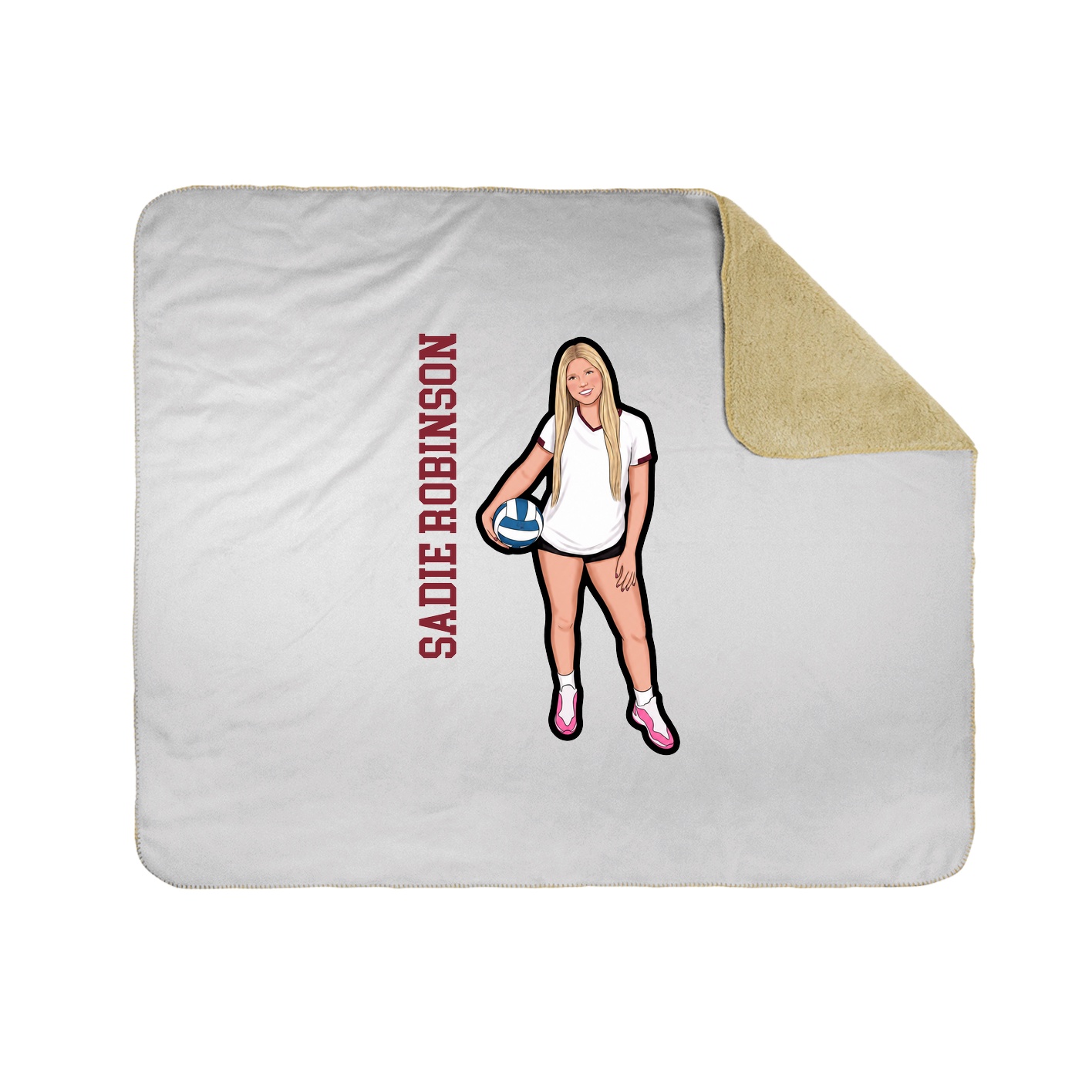 Throw Blanket — Name Vertical in White