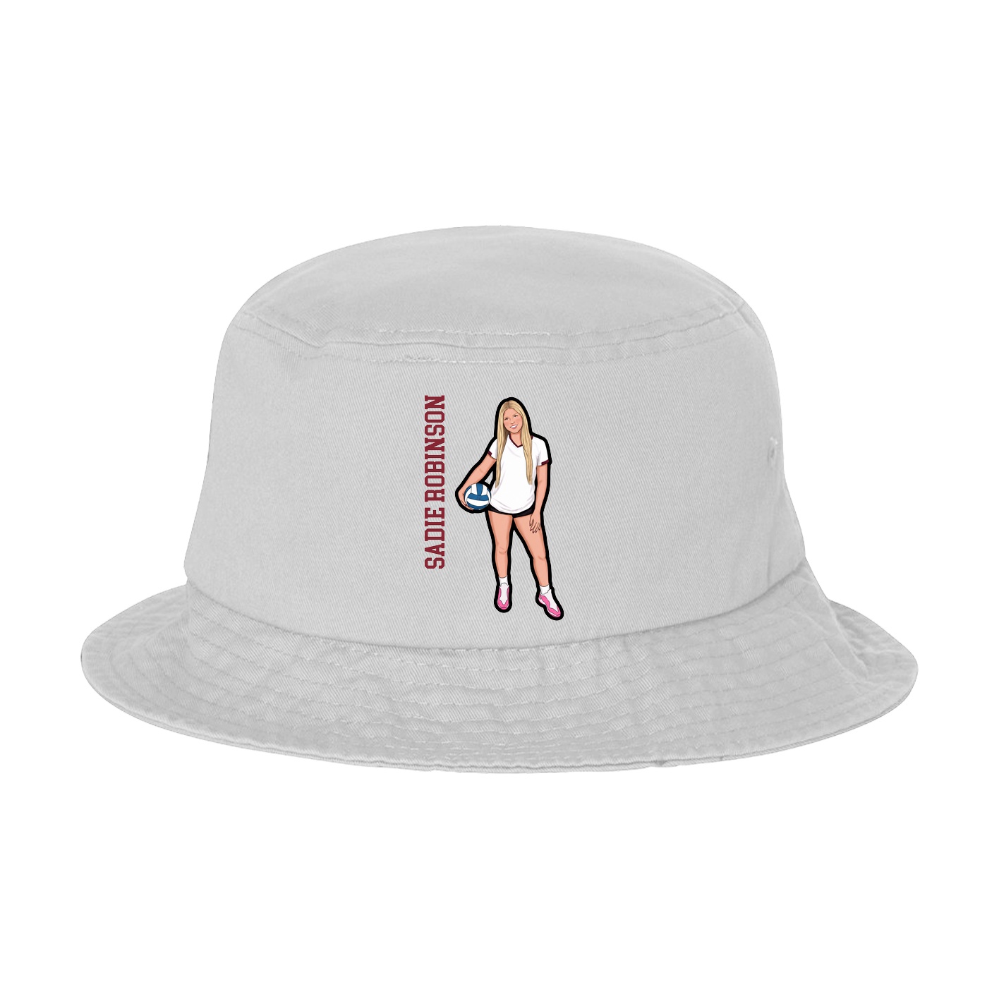 Bucket Cap — Name Vertical in White