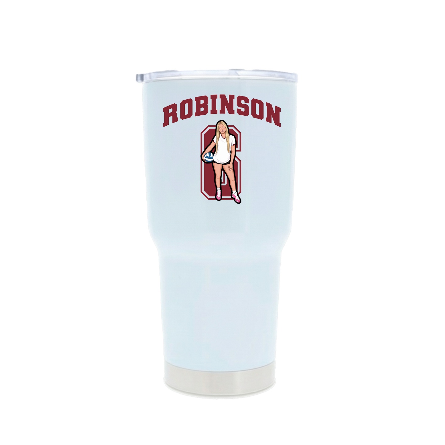 30oz Stainless Steel Tumbler — Number in White
