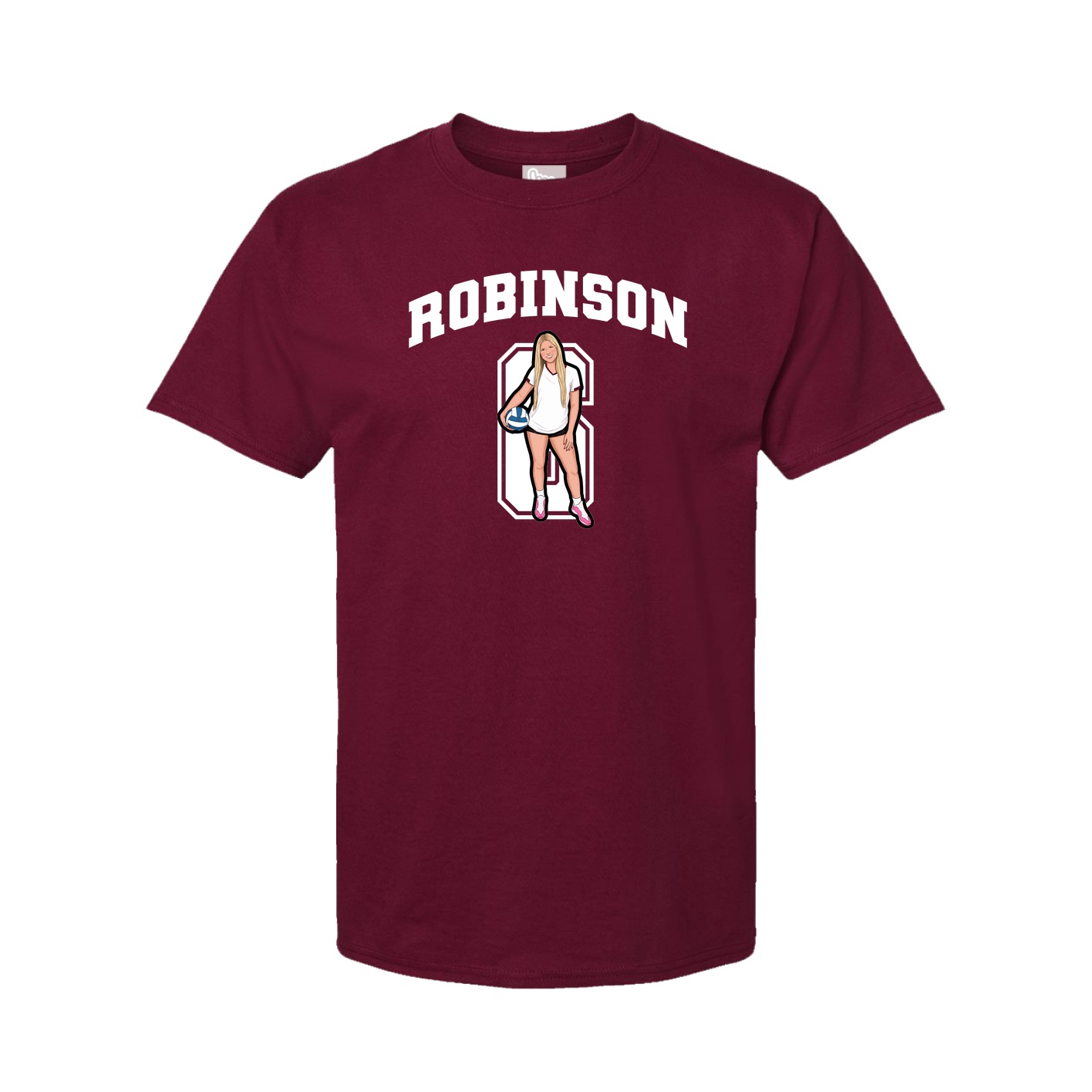 Youth Tee — Number in Cardinal