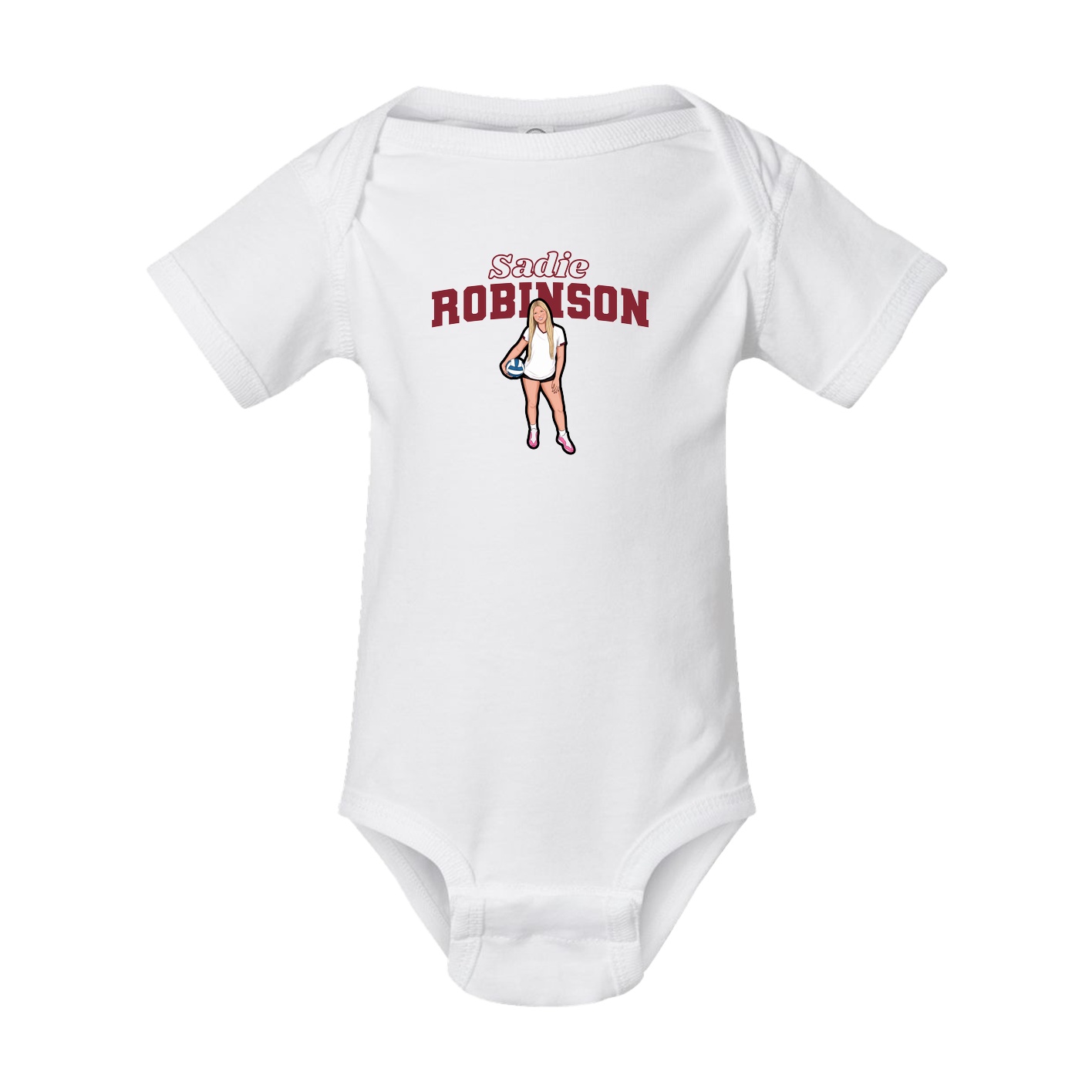 Baby Onesie — Name Arch in White