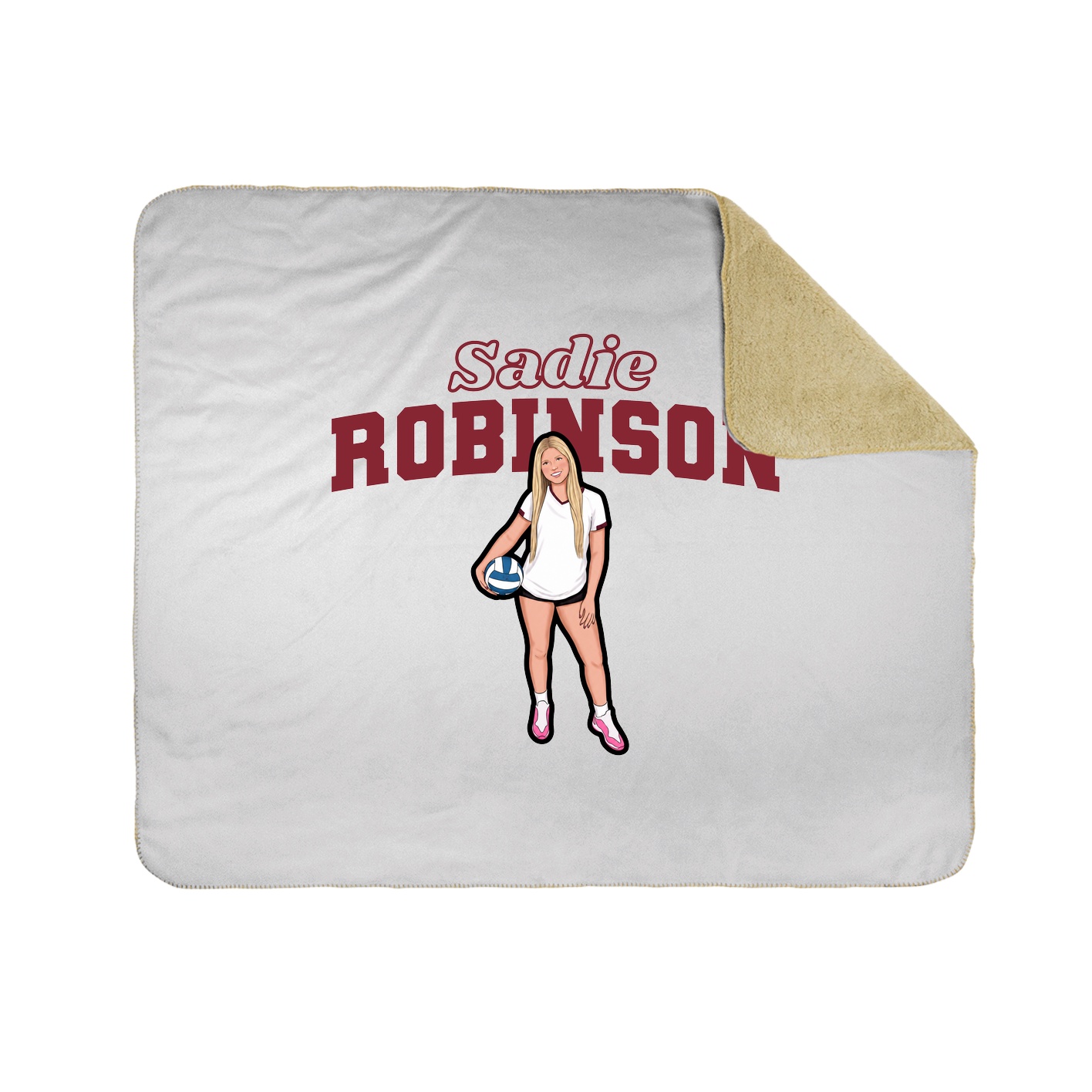 Throw Blanket — Name Arch in White