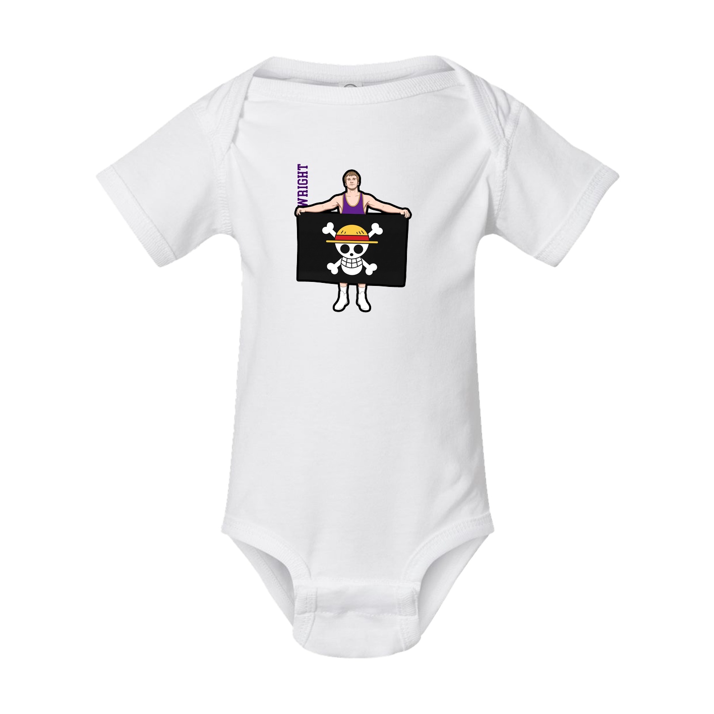 Baby Onesie — Name Vertical in White