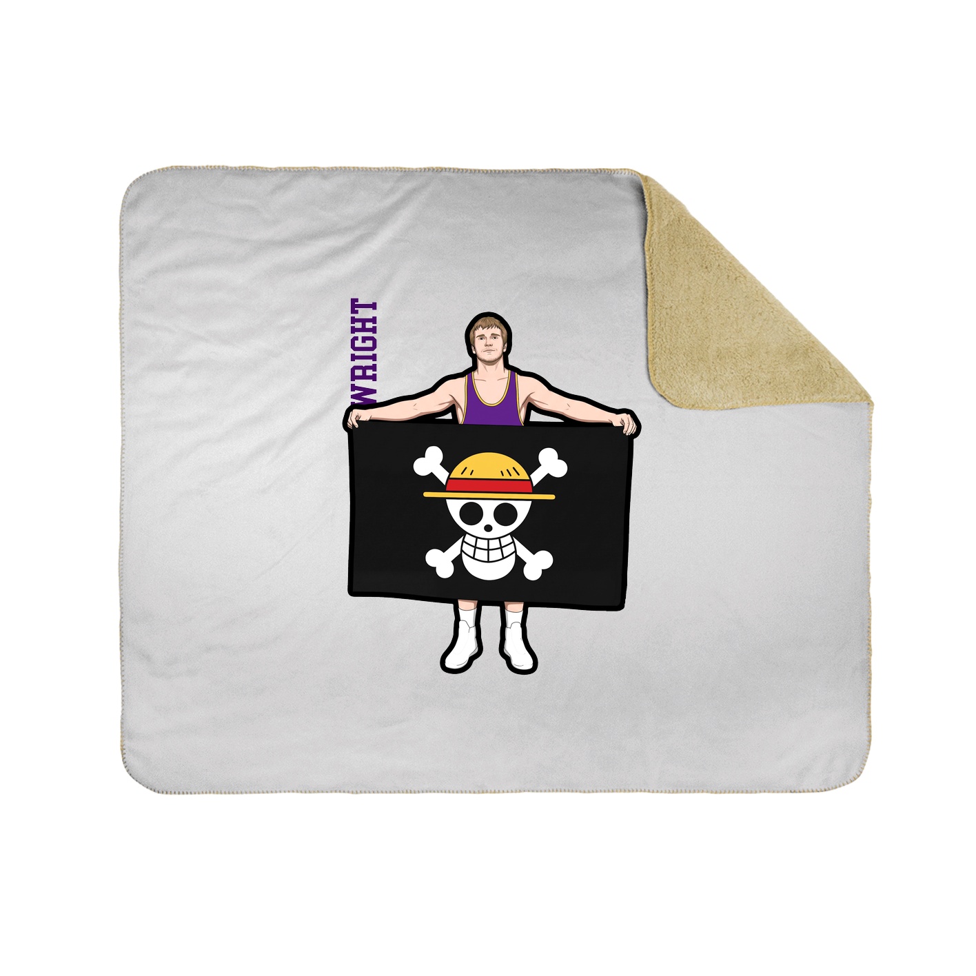 Throw Blanket — Name Vertical in White