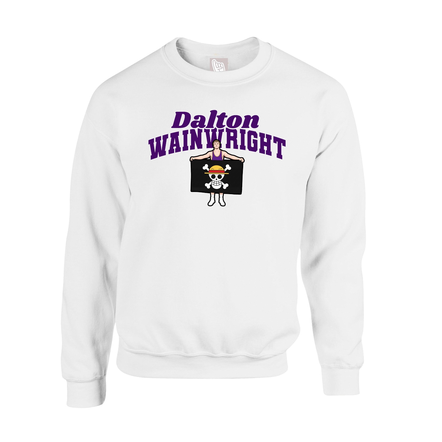 Fleece Crew — Signature Arch in White
