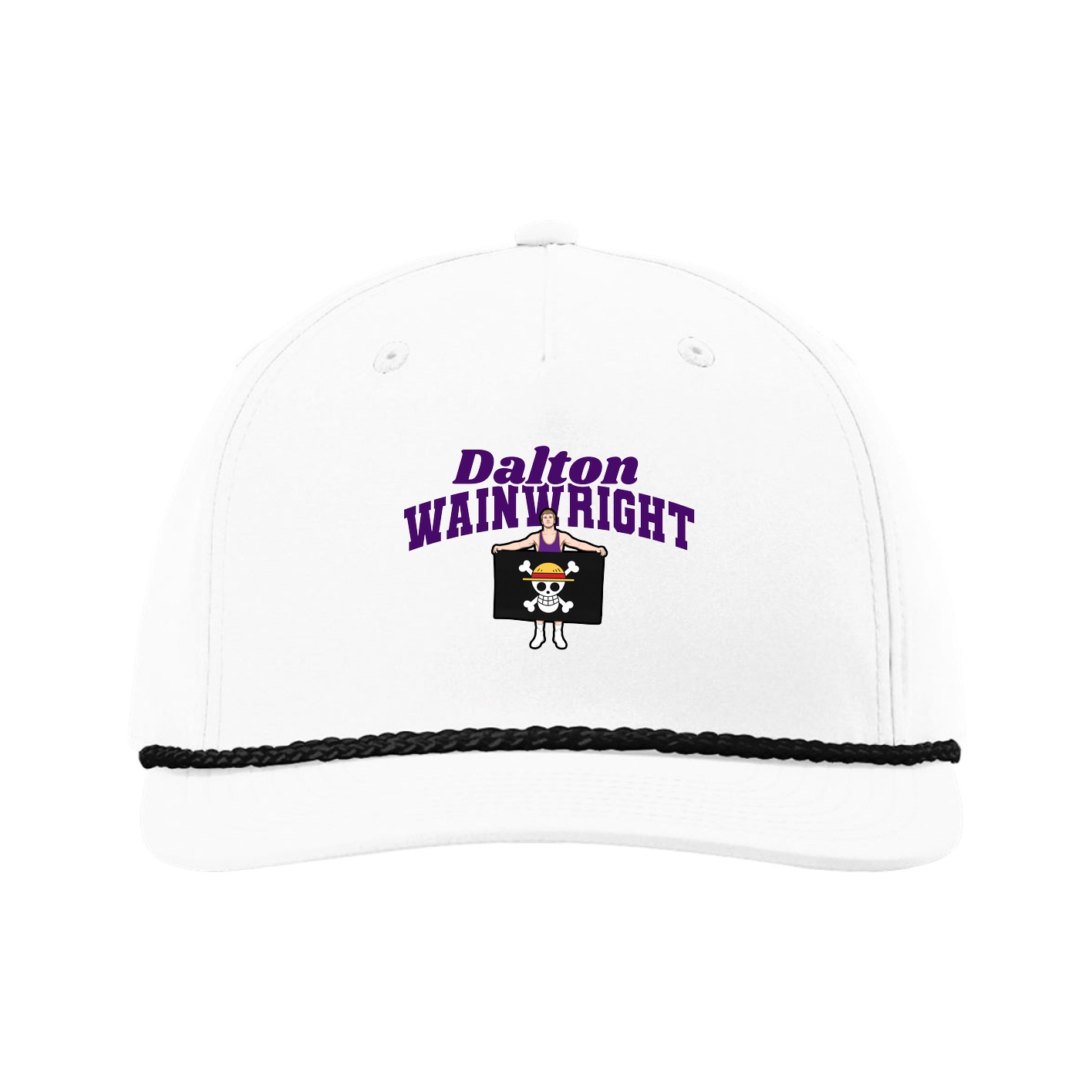 Five-Panel Classic Rope Cap — Signature Arch in White