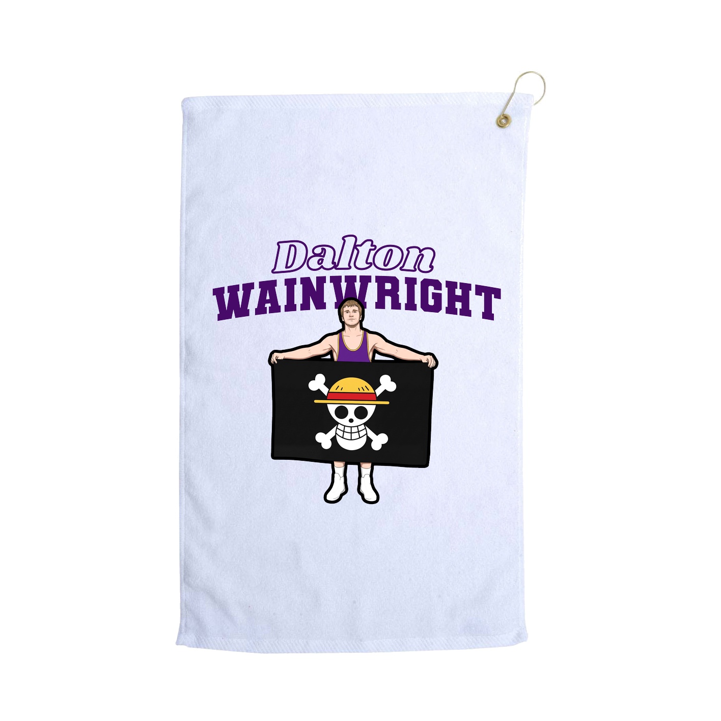 Golf Towel — Name Arch in White