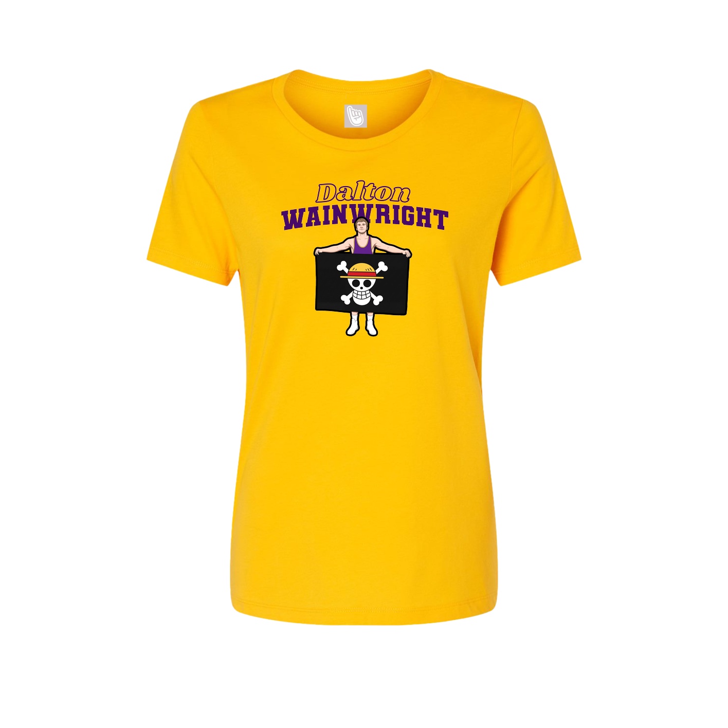 Fitted Women's Tee — Name Arch in Gold