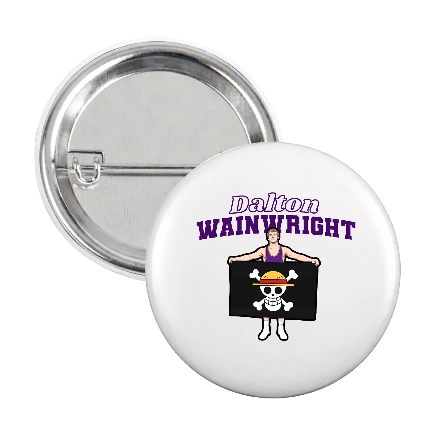 Game Day Button — Name Arch in White