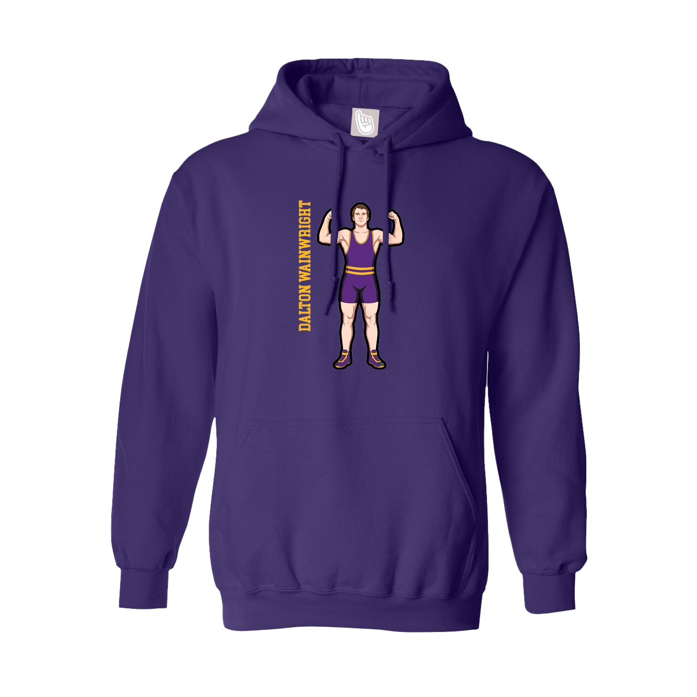 Hoodie — Name Vertical in Purple